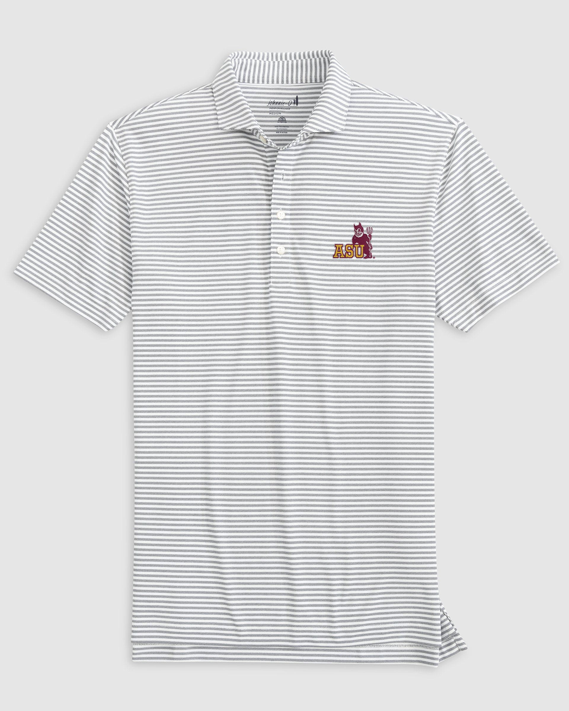 Arizona State University Stetsons Striped Performance Mesh Polo - Vault Logo - Image 2