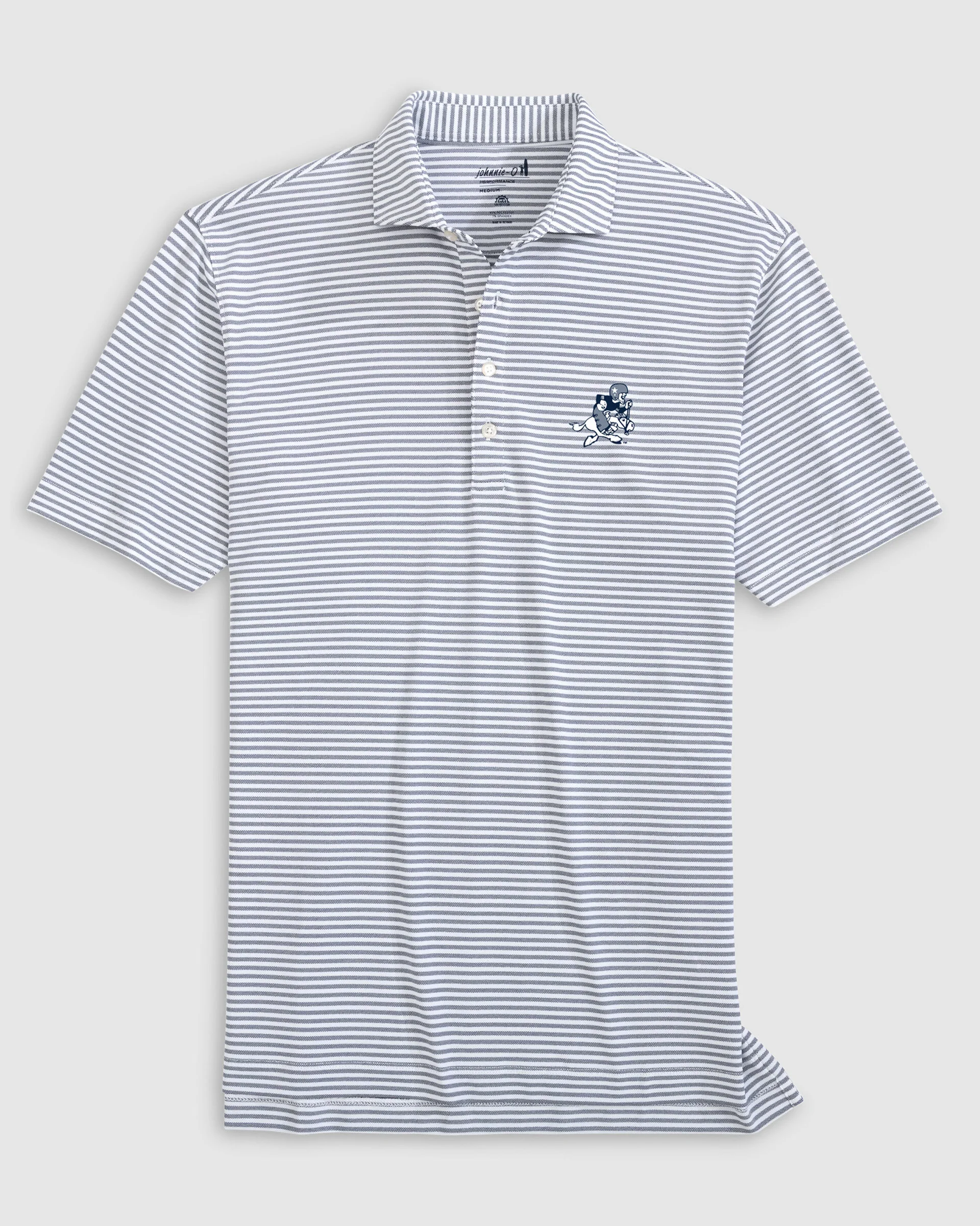 Dallas Cowboys Stetsons Striped Performance Mesh Polo - Classic Logo - Image 2