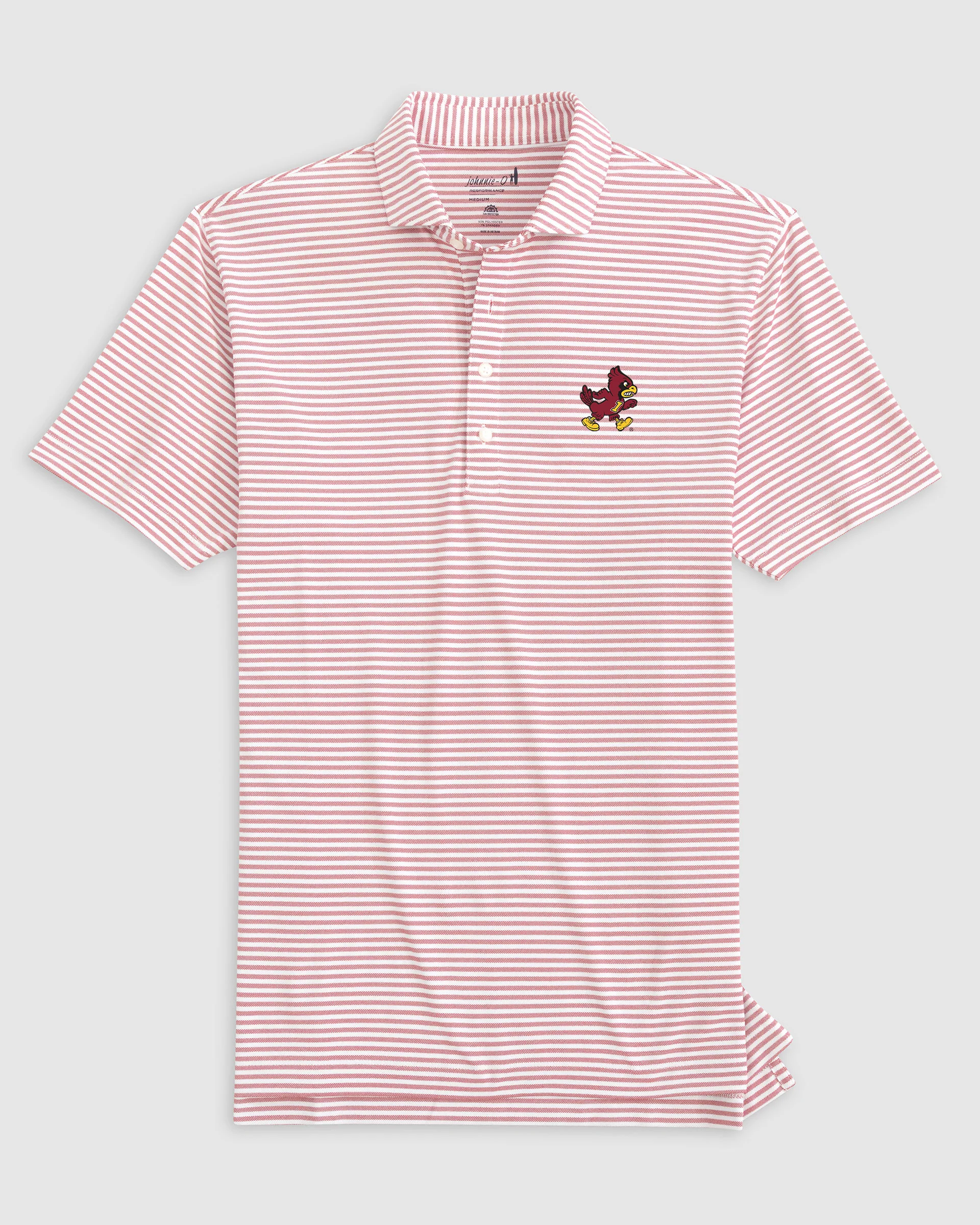 Iowa State Stetsons Striped Performance Mesh Polo - Vault Logo - Image 2