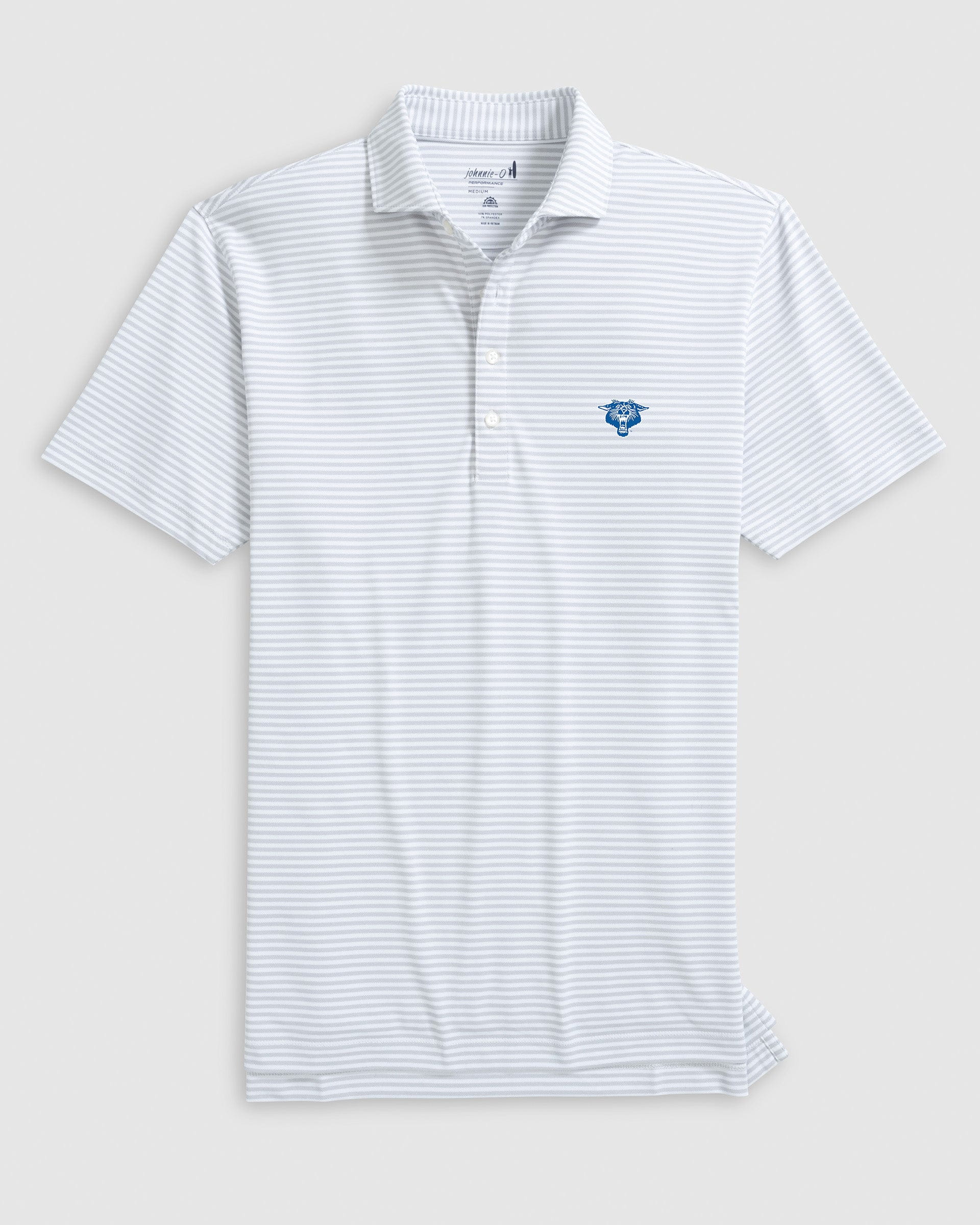 Kentucky Stetsons Striped Performance Mesh Polo - Vintage Logo - Image 3