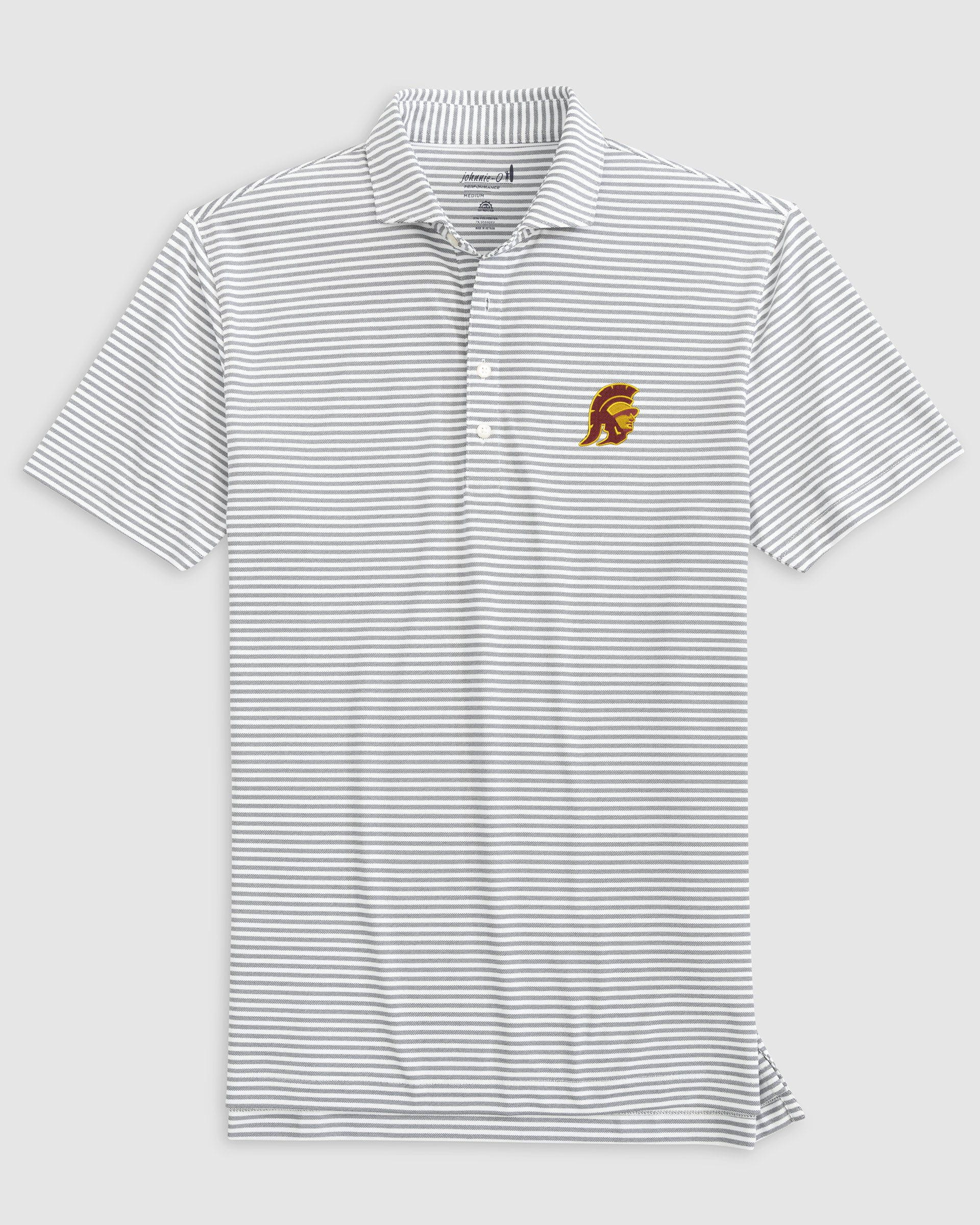 Southern California Stetsons Striped Performance Mesh Polo - Trojan Logo - Image 3