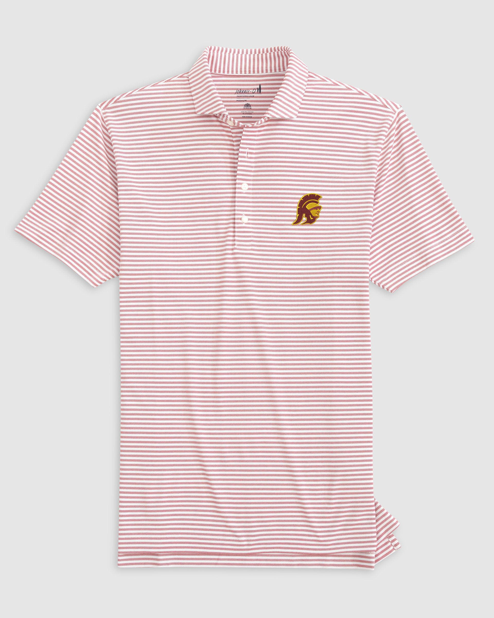 Southern California Stetsons Striped Performance Mesh Polo - Trojan Logo - Image 5