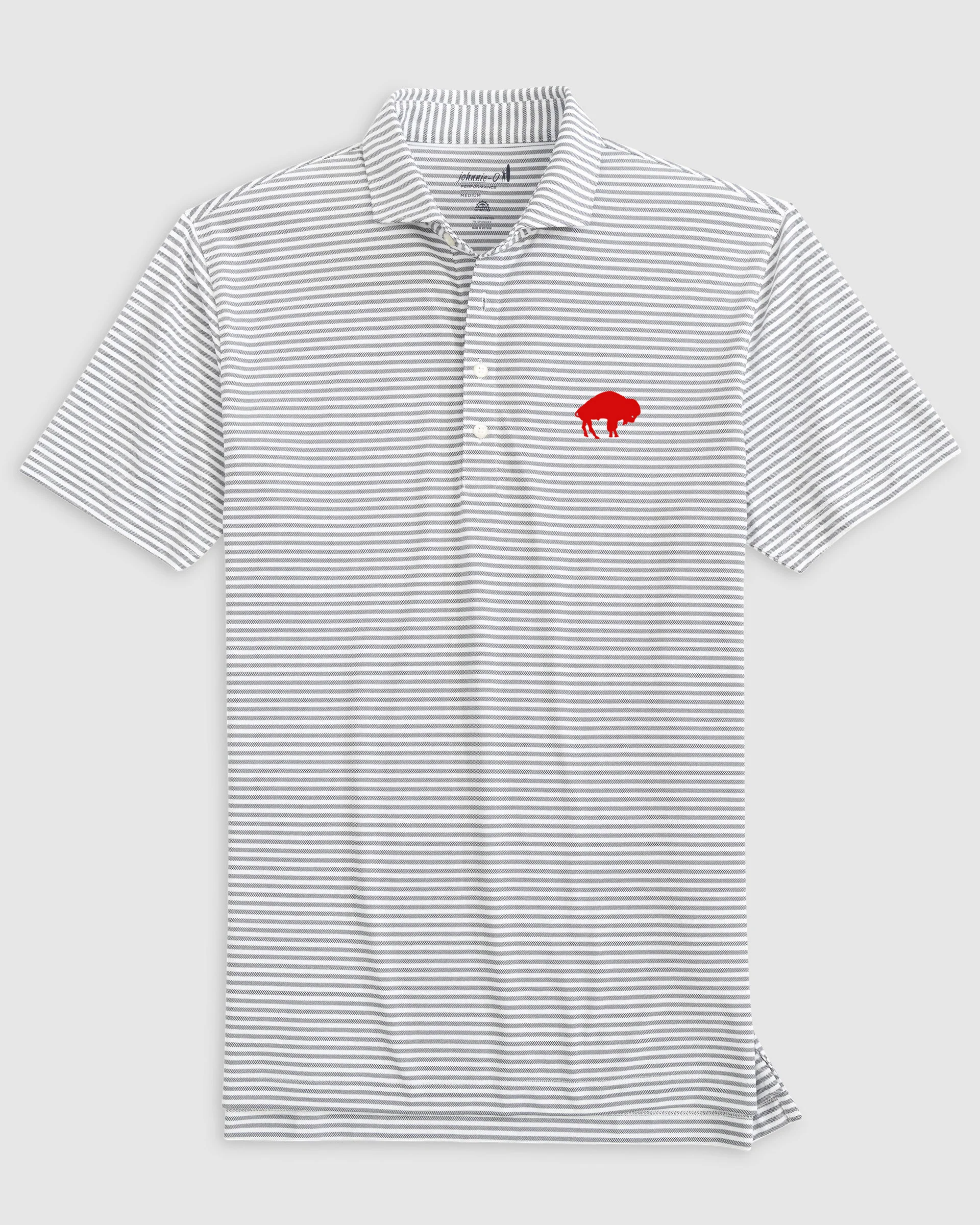 Buffalo Bills Stetsons Striped Performance Mesh Polo - Classic Logo