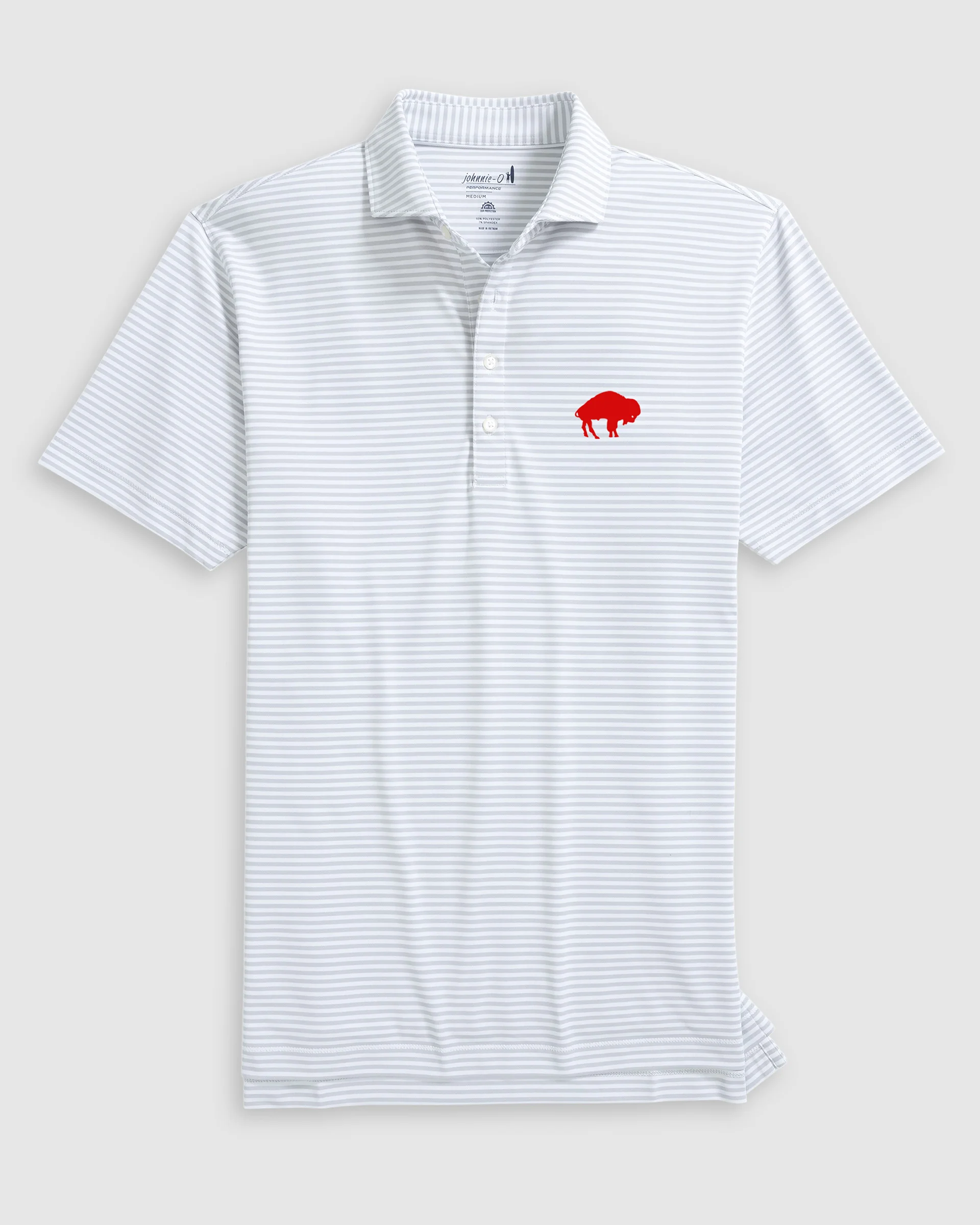 Buffalo Bills Stetsons Striped Performance Mesh Polo - Classic Logo - Image 4