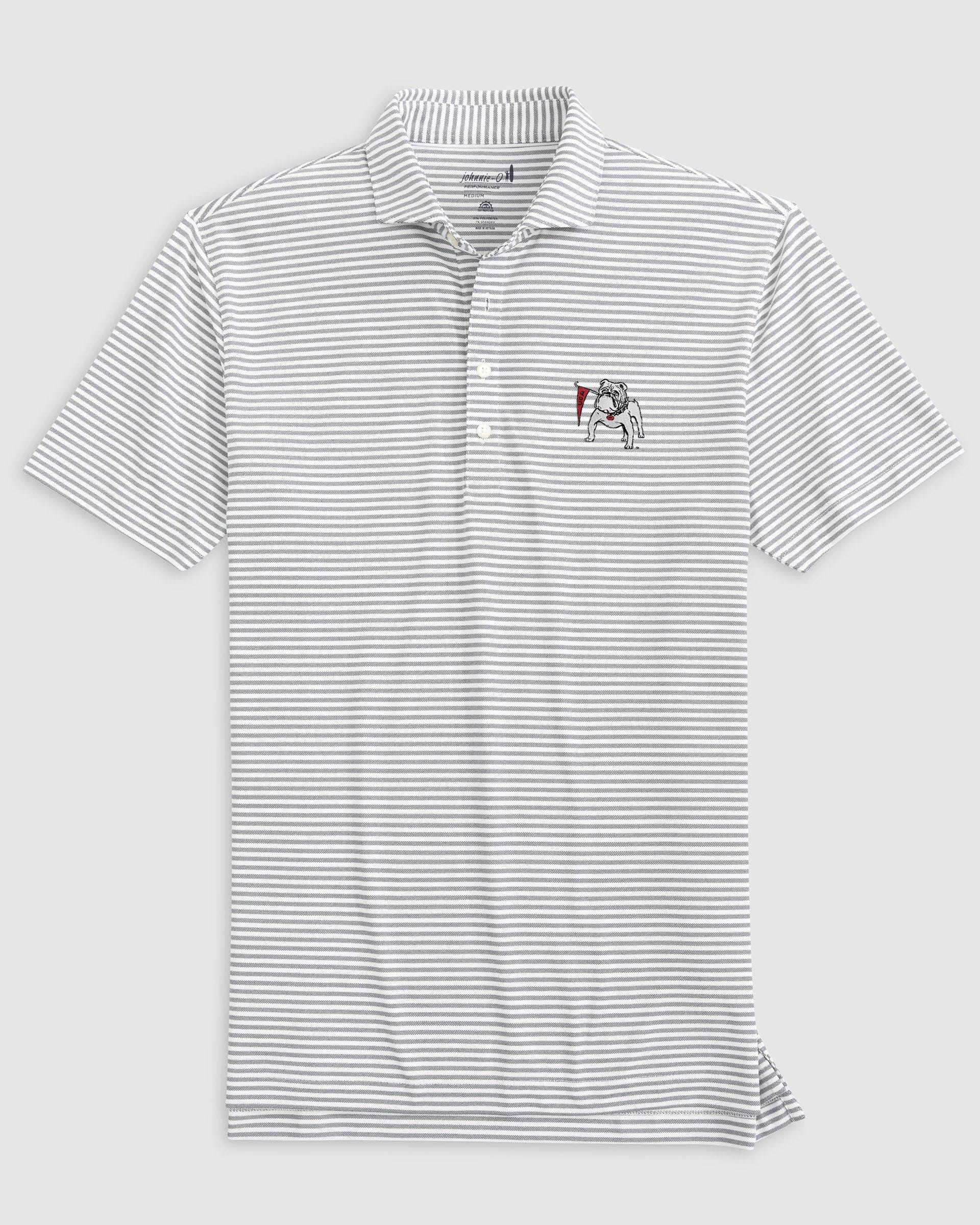 Georgia Stetsons Striped Performance Mesh Polo - Vault Logo