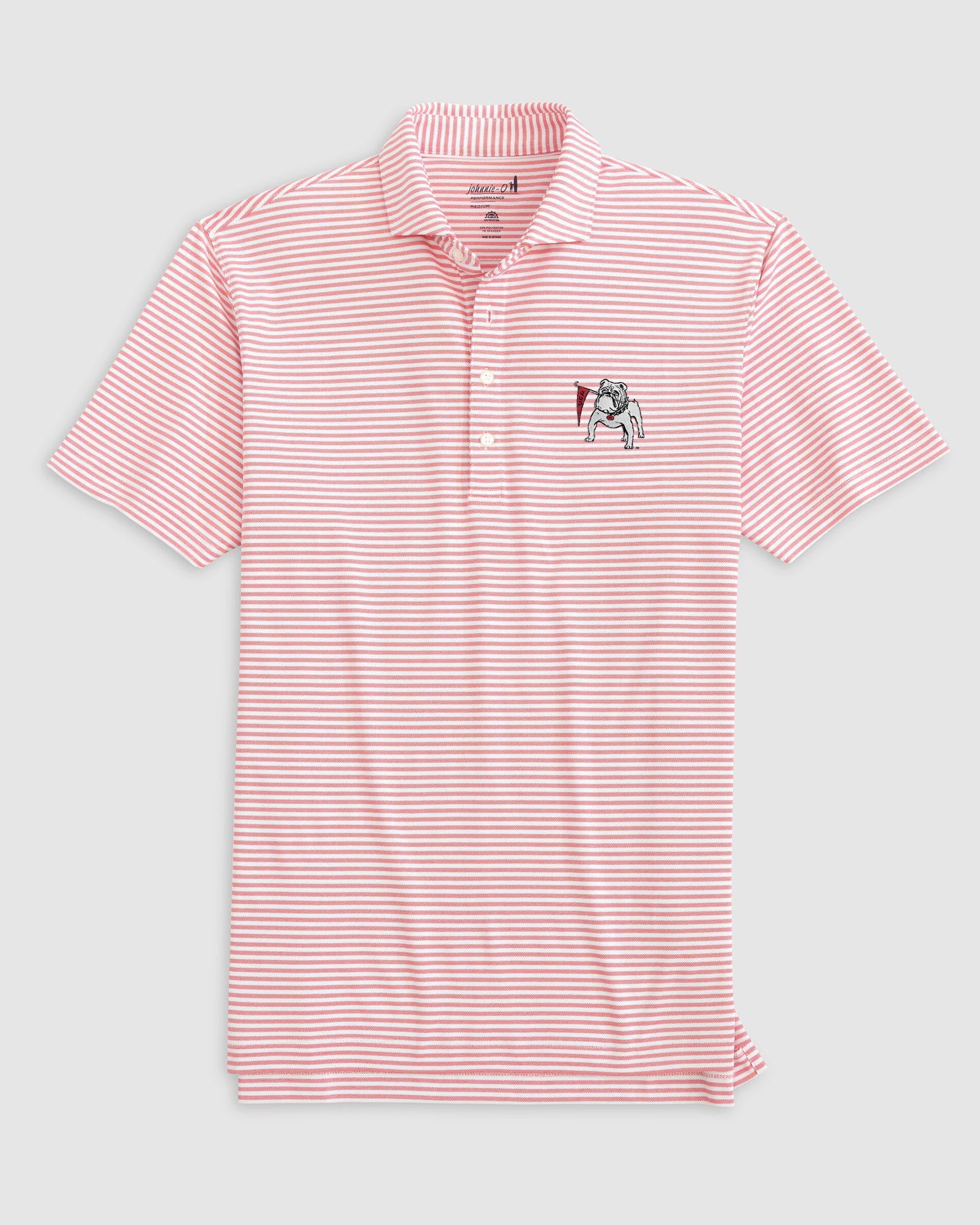 Georgia Stetsons Striped Performance Mesh Polo - Vault Logo - Image 2