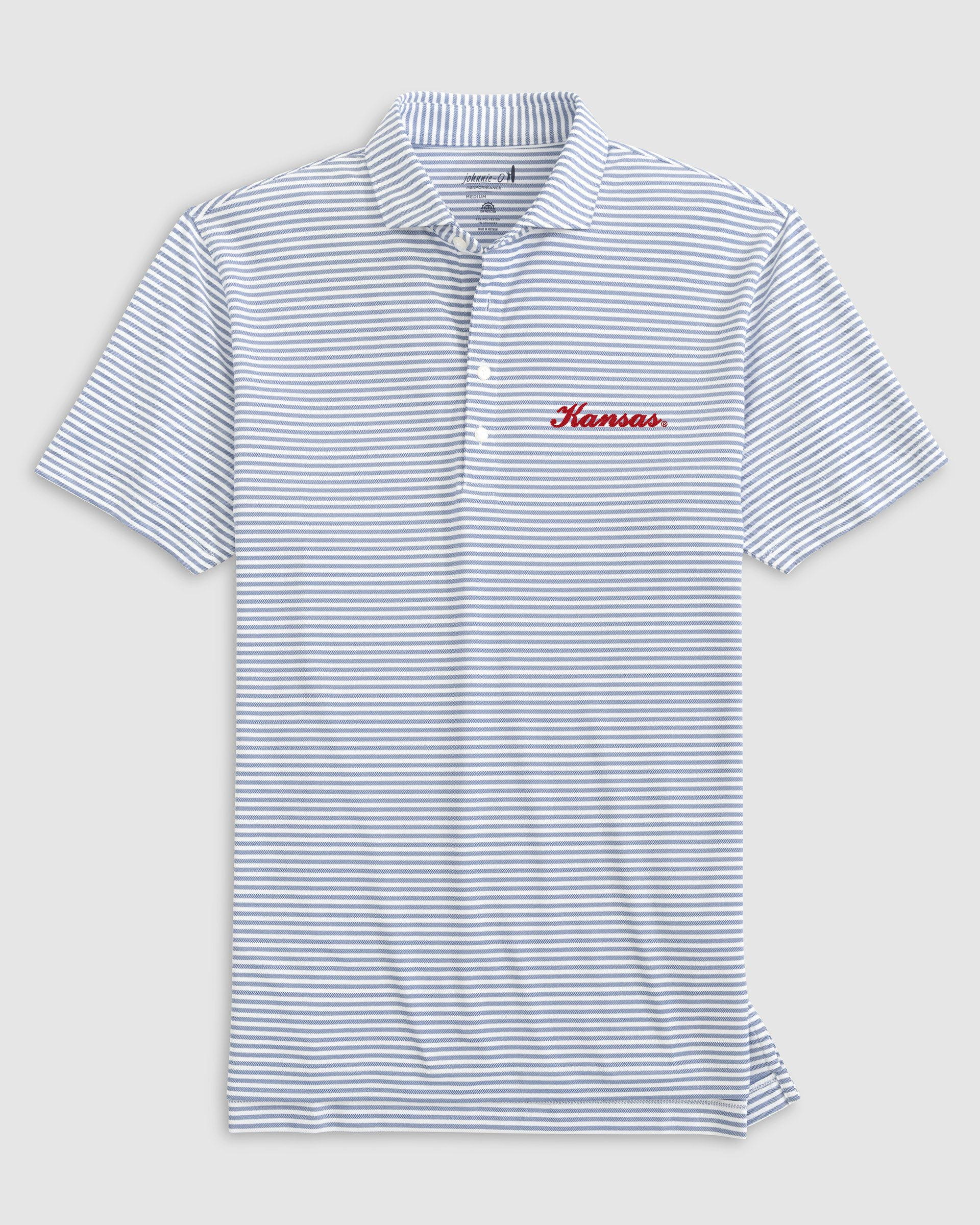 Kansas Stetsons Striped Performance Mesh Polo - Script Logo - Image 5