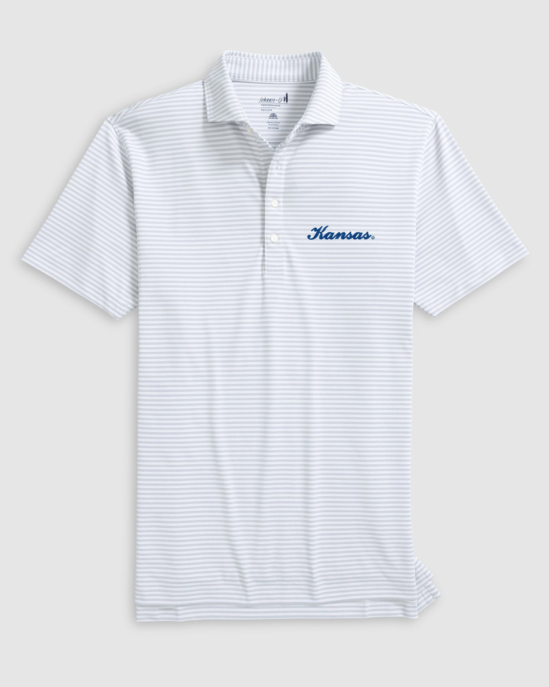 Kansas Stetsons Striped Performance Mesh Polo - Script Logo - Image 6
