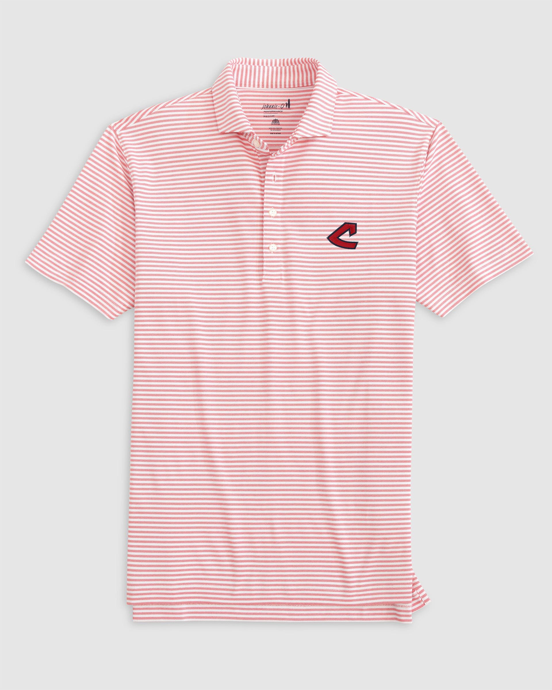 Cleveland Guardians Stetsons Performance Mesh Polo - Cooperstown Logo - Image 2