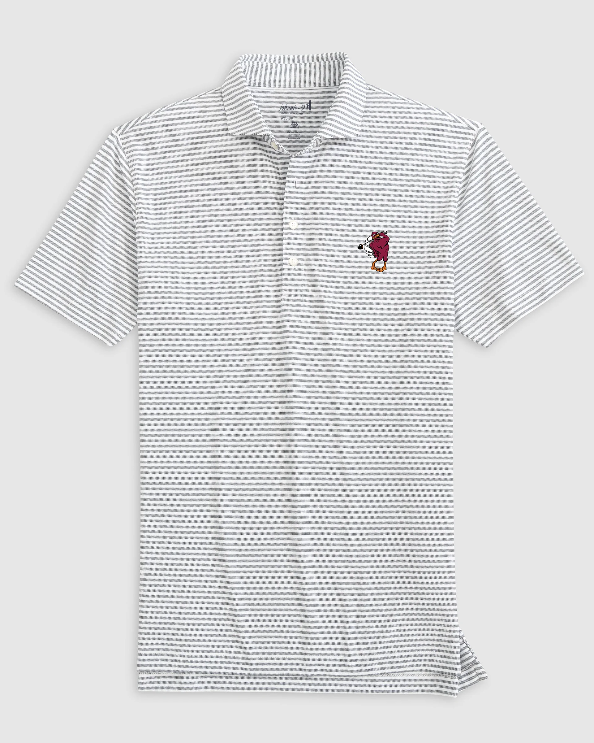 Virginia Tech Stetsons Striped Performance Mesh Polo - Mascot Logo
