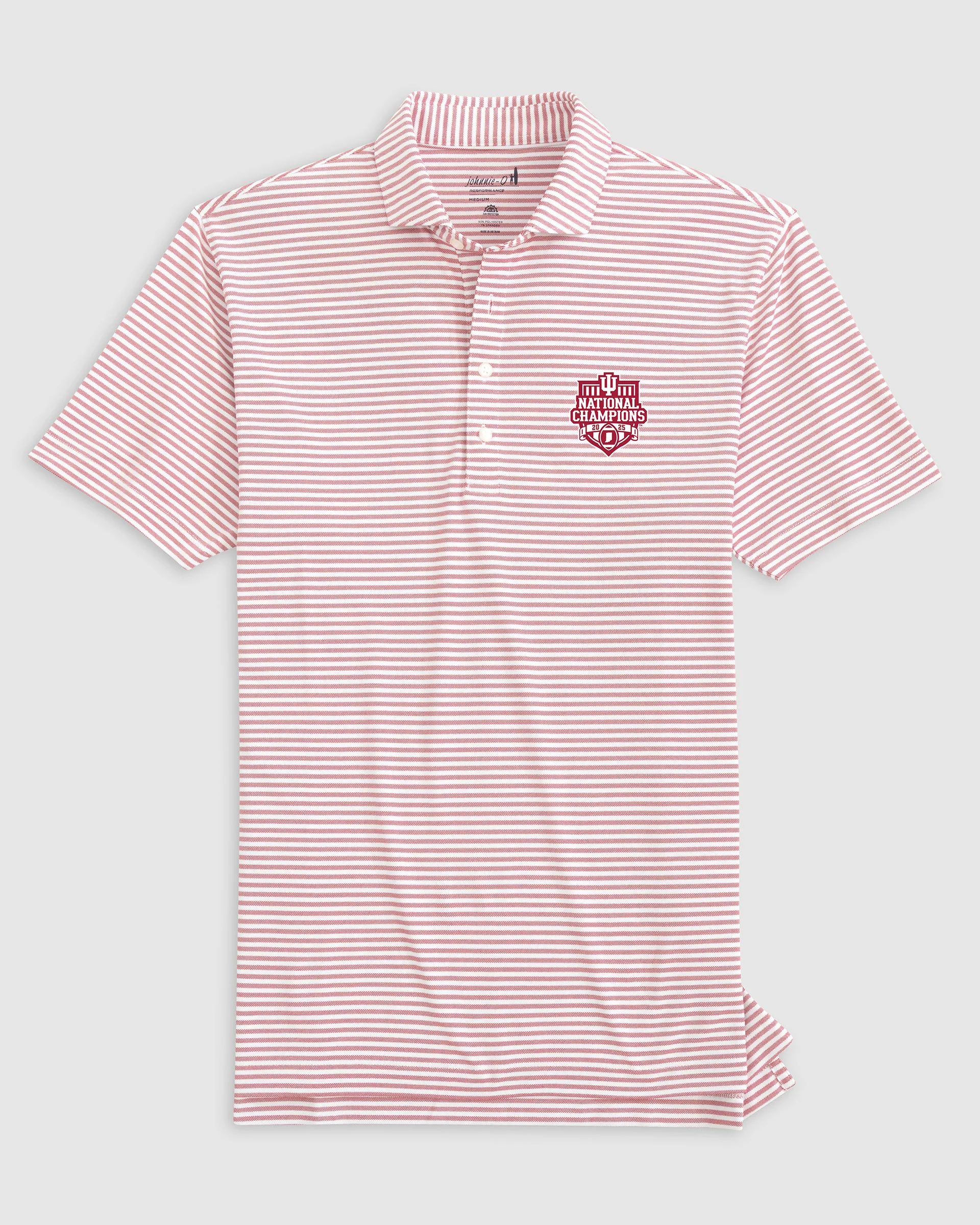 Indiana Stetsons Striped Performance Mesh Polo - 2025 CFP Champions