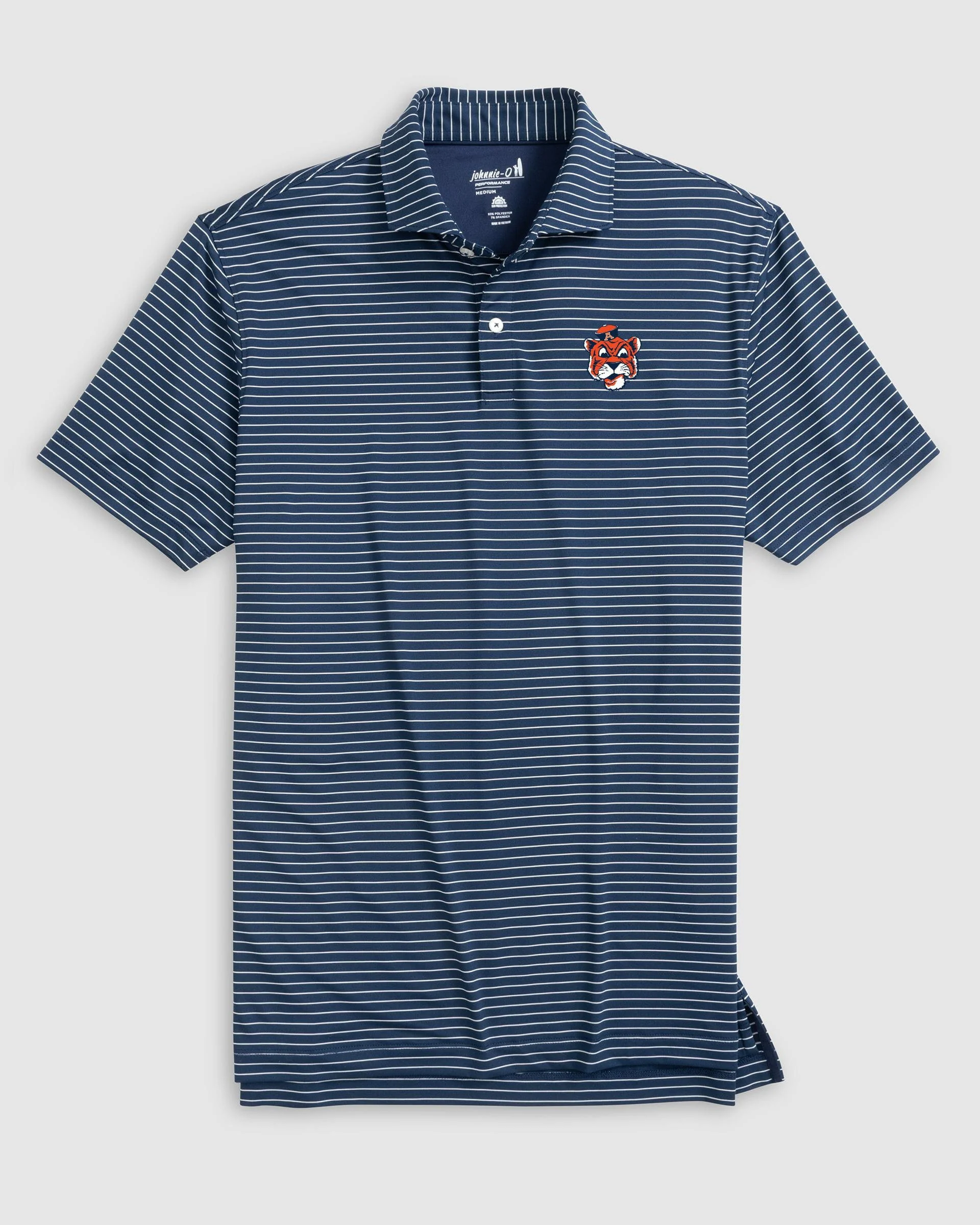 Auburn University Beau Striped Performance Jersey Polo - Vault Logo - Image 2