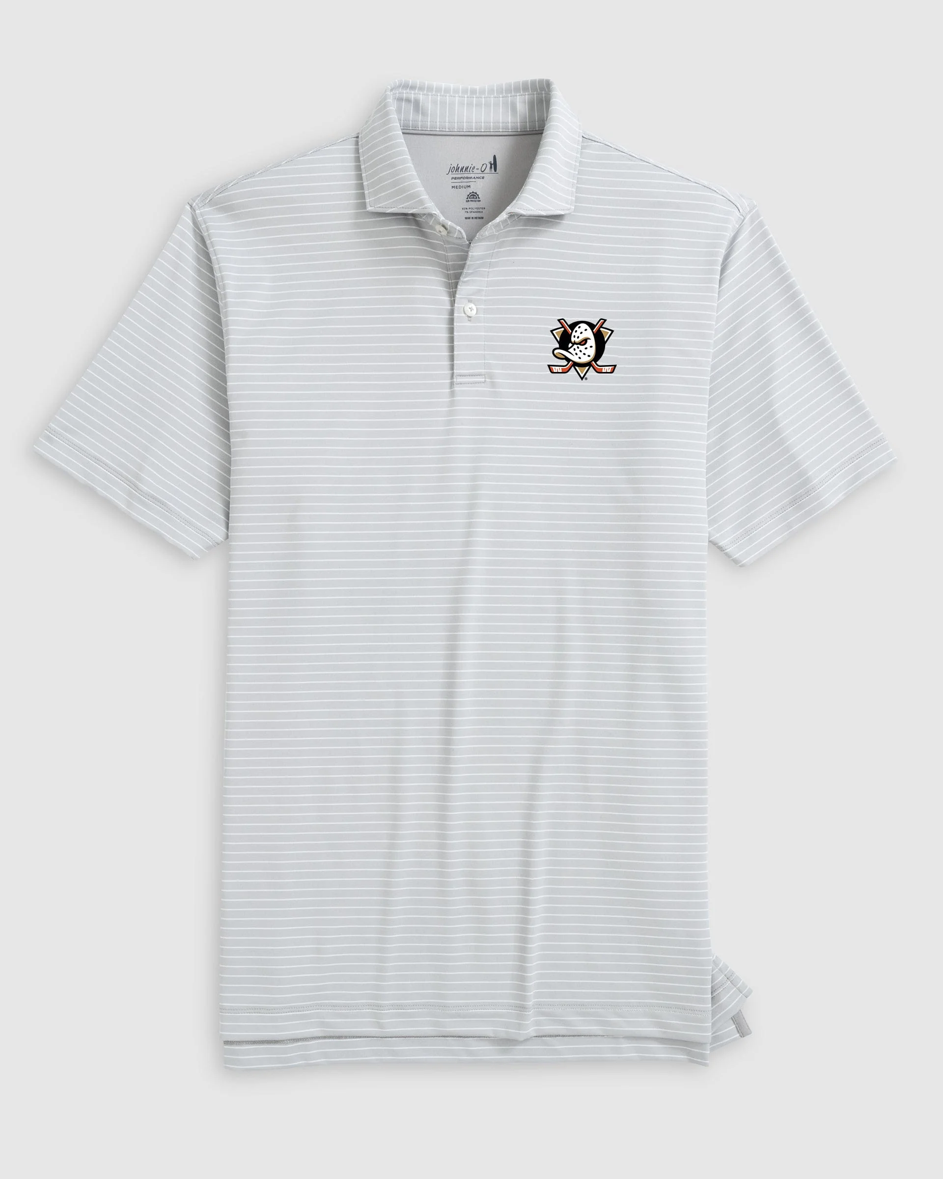 Anaheim Ducks Beau Striped Performance Jersey Polo
