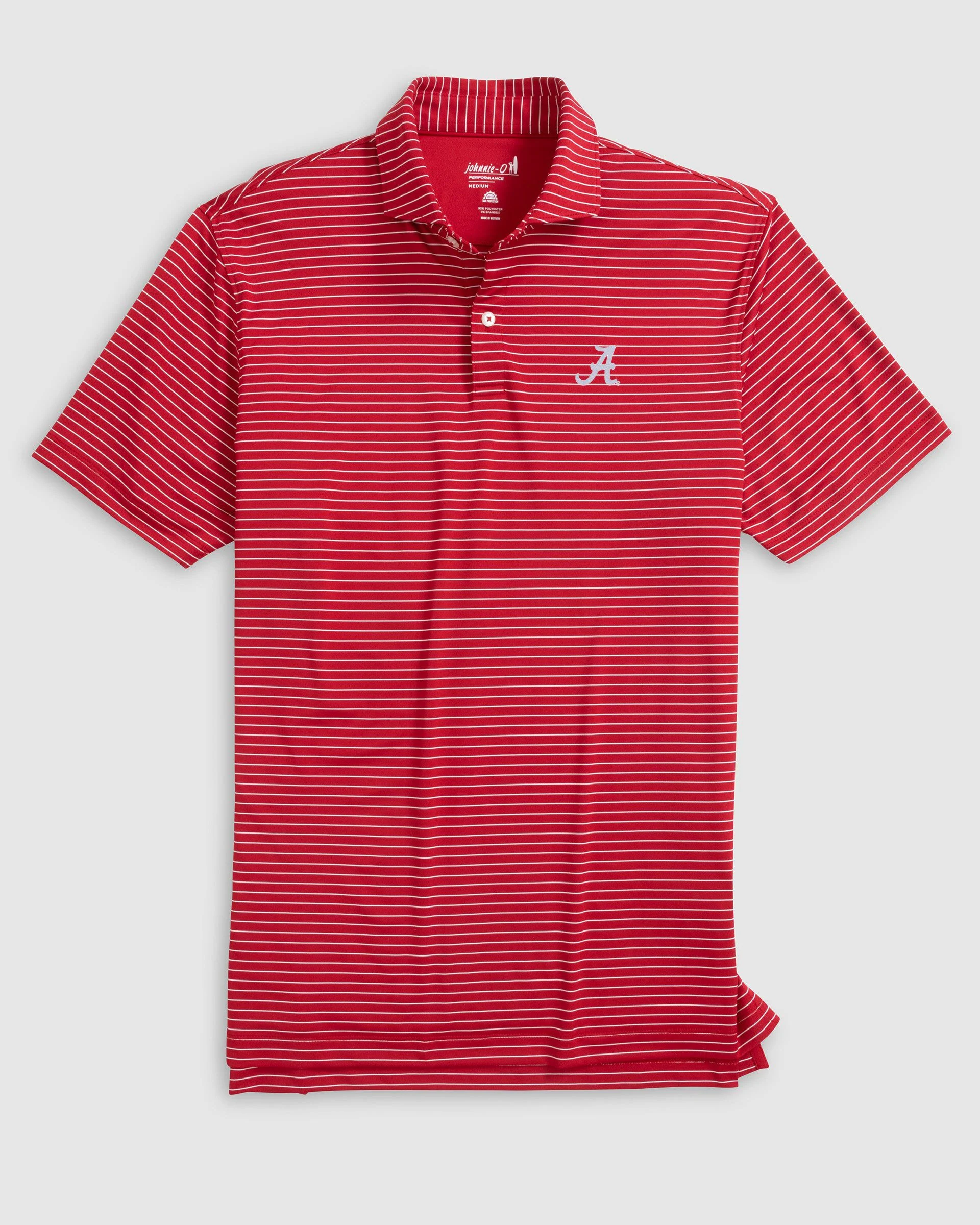 University of Alabama Beau Striped Performance Jersey Polo - Standard Logo - Image 2