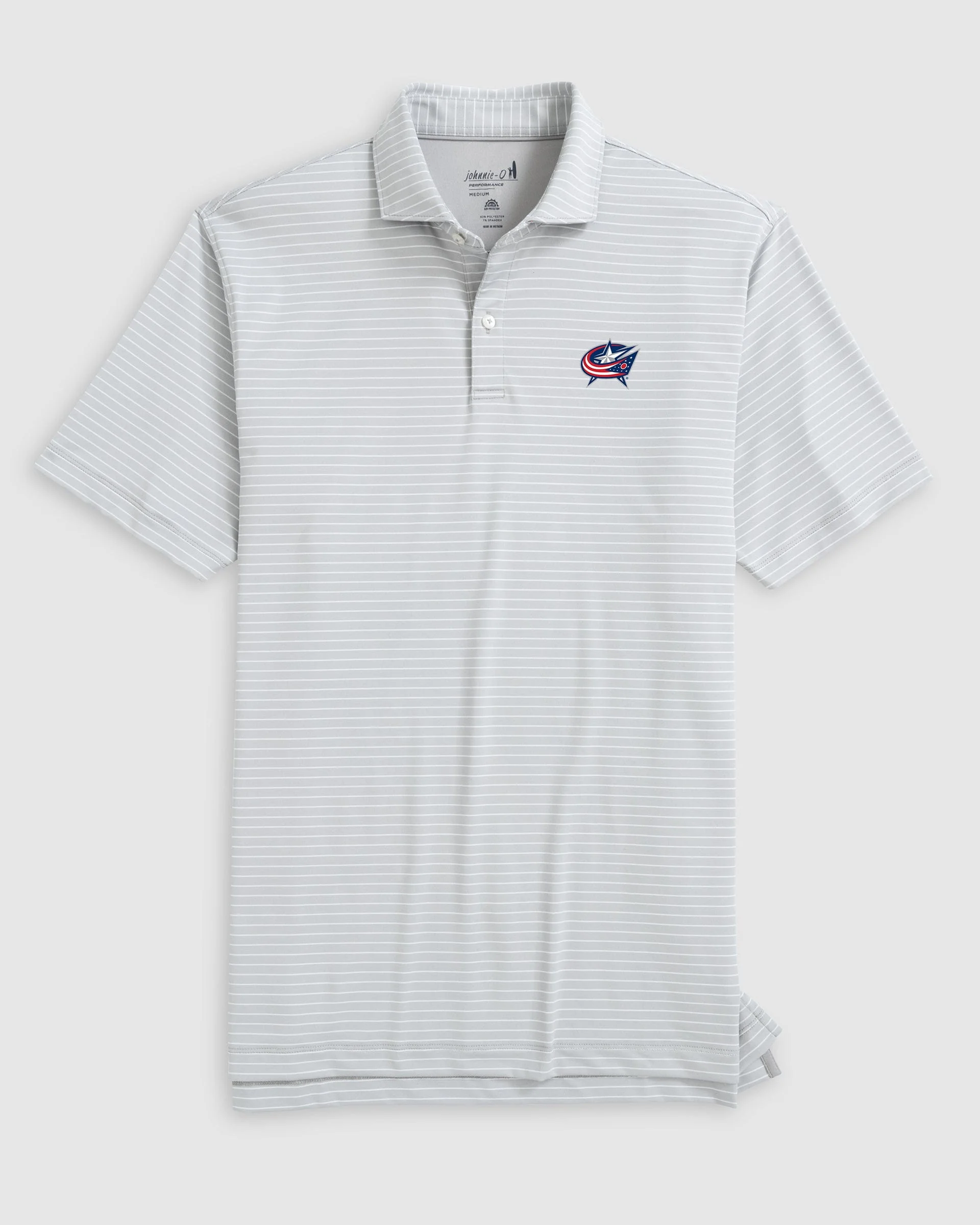 Columbus Blue Jackets Beau Striped Performance Jersey Polo - Image 3