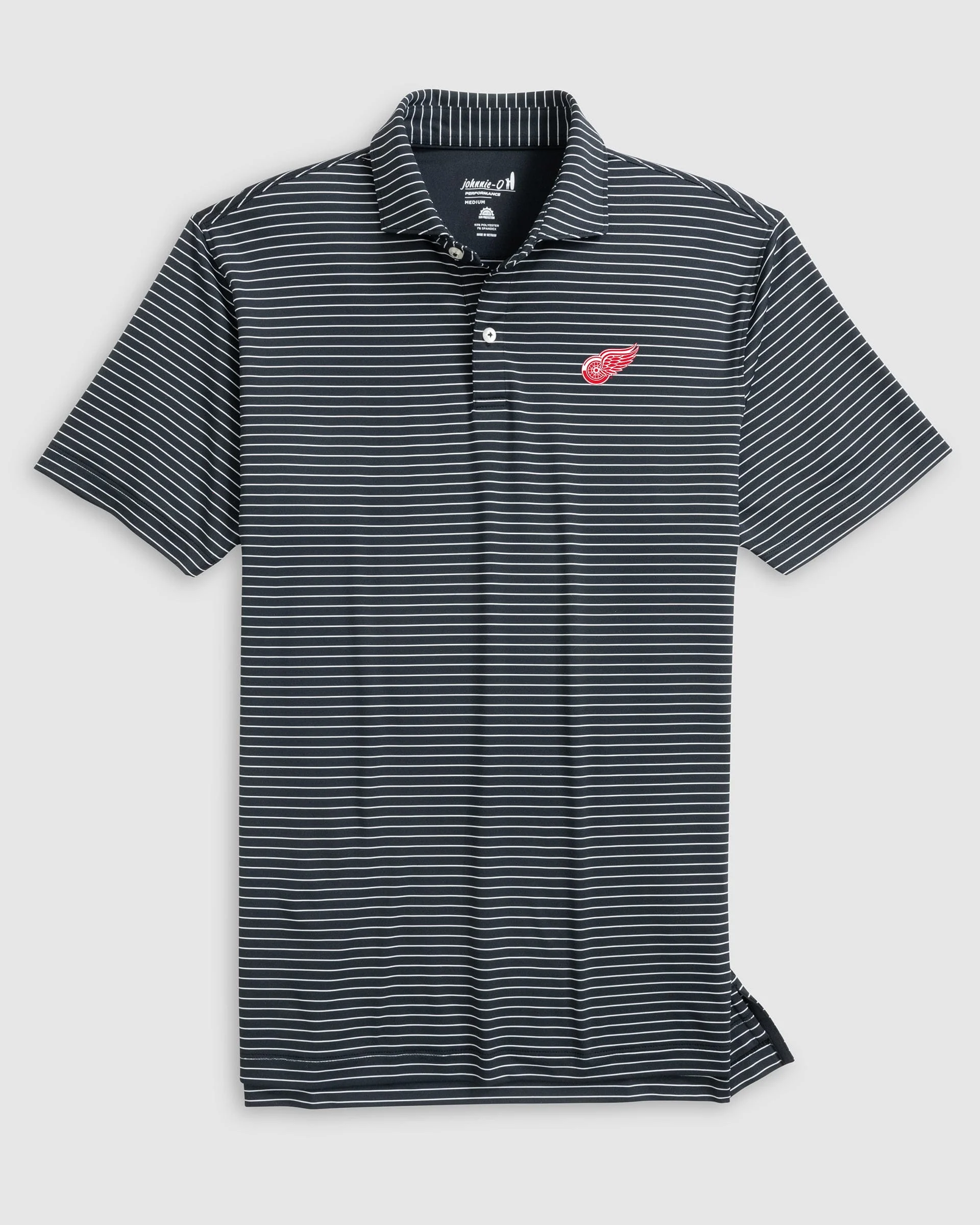 Detroit Redwings Beau Striped Performance Jersey Polo