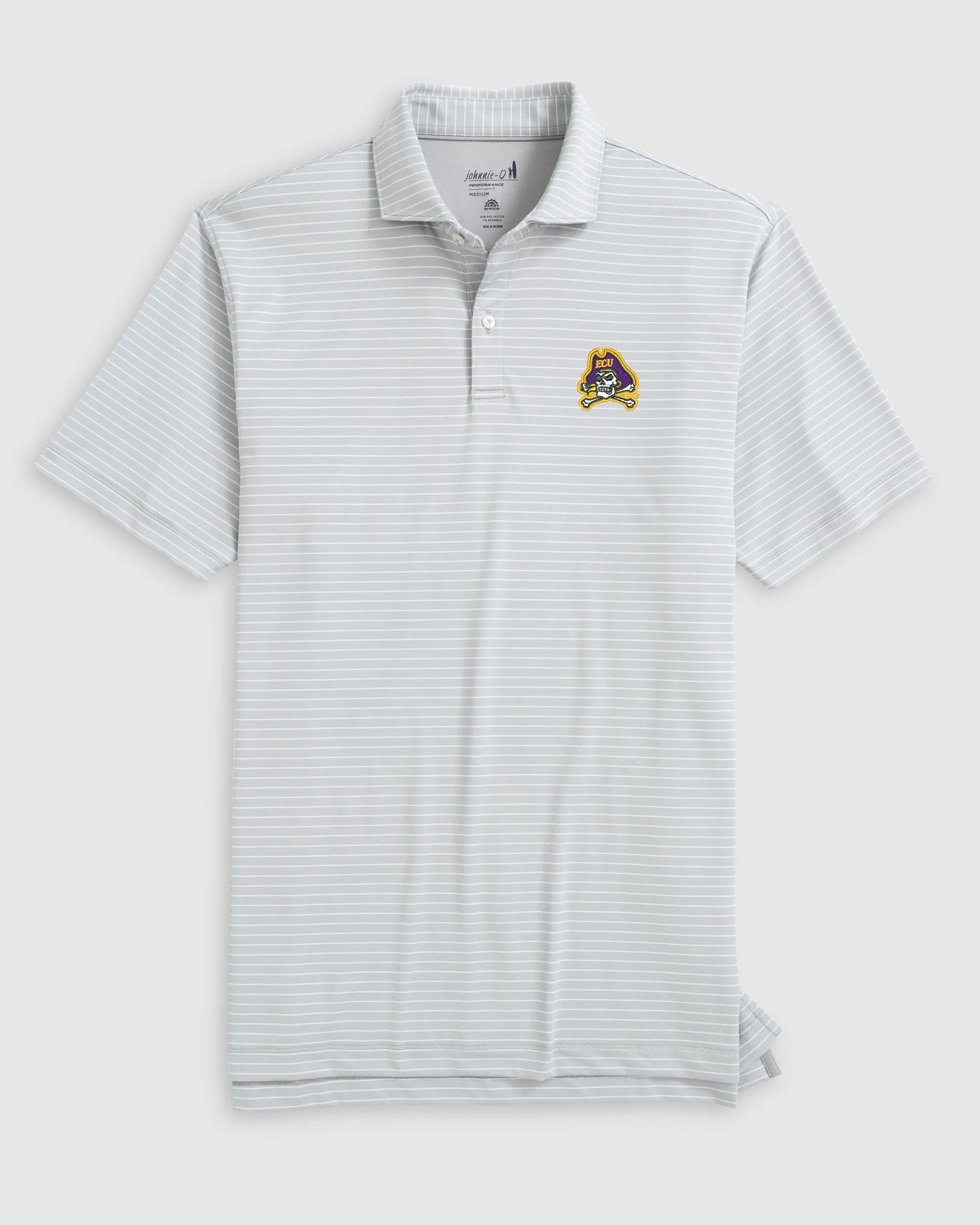 East Carolina Beau Striped Performance Jersey Polo - Image 3