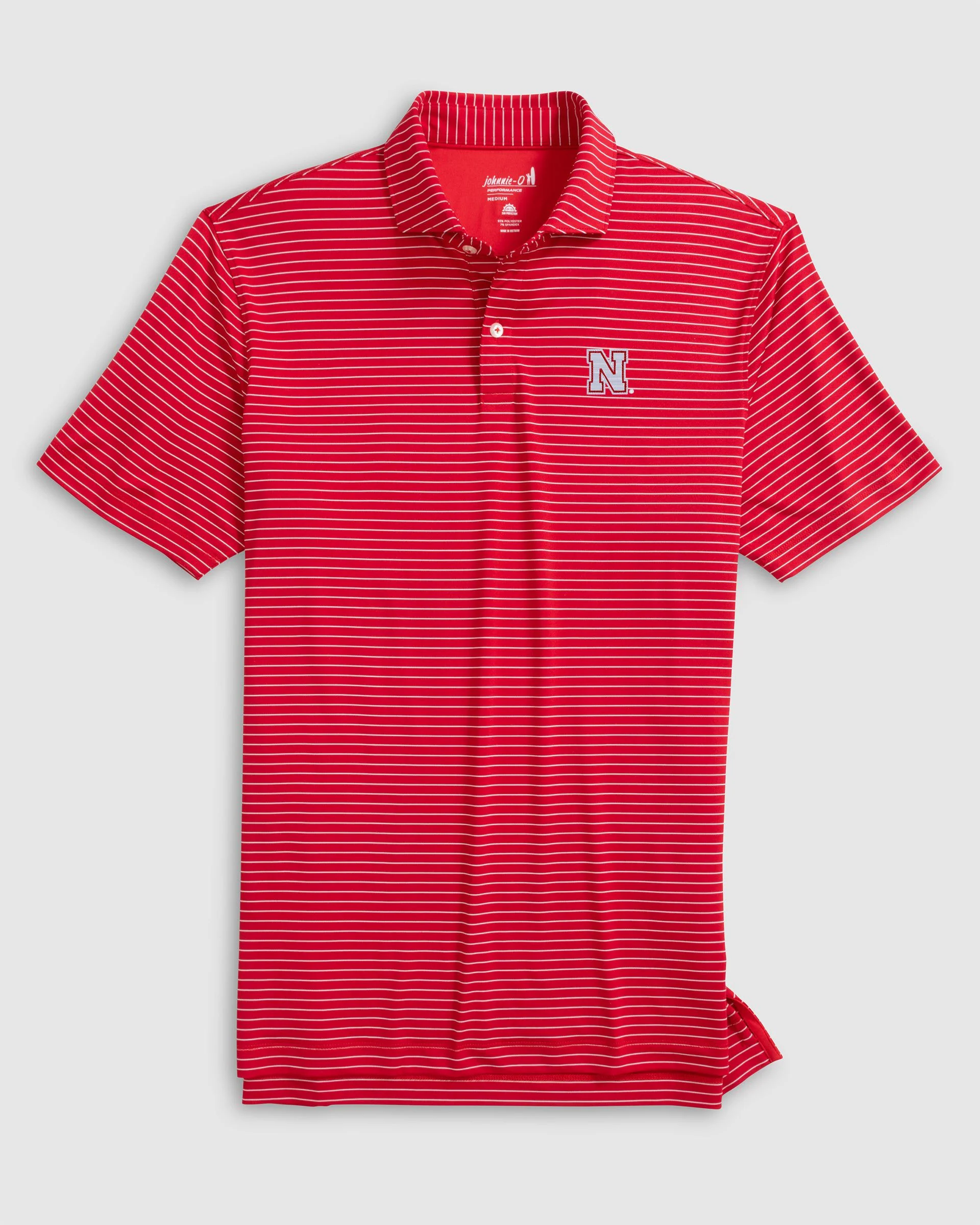 Nebraska Beau Striped Performance Jersey Polo - Image 2