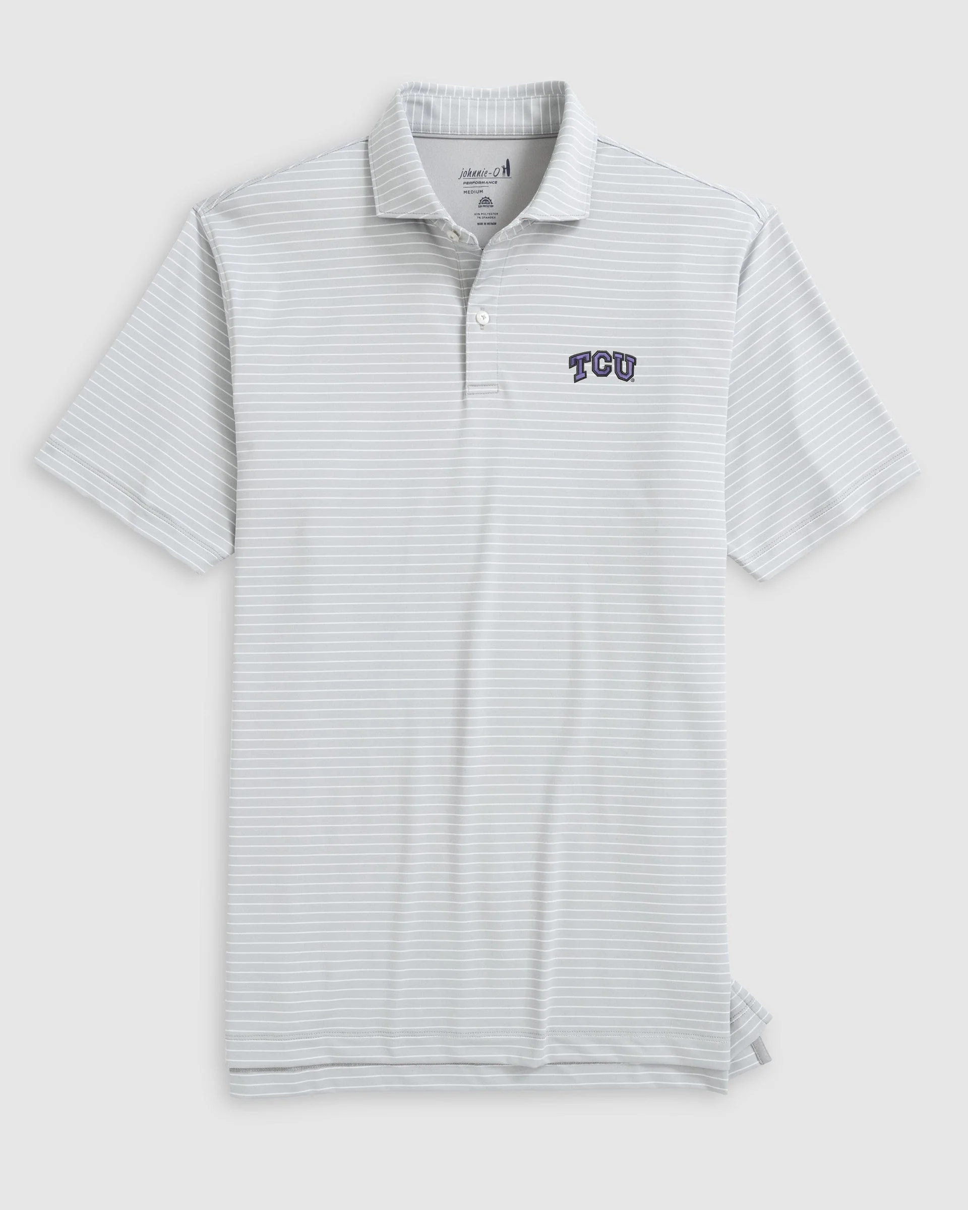 Texas Christian Beau Striped Performance Jersey Polo - Image 3