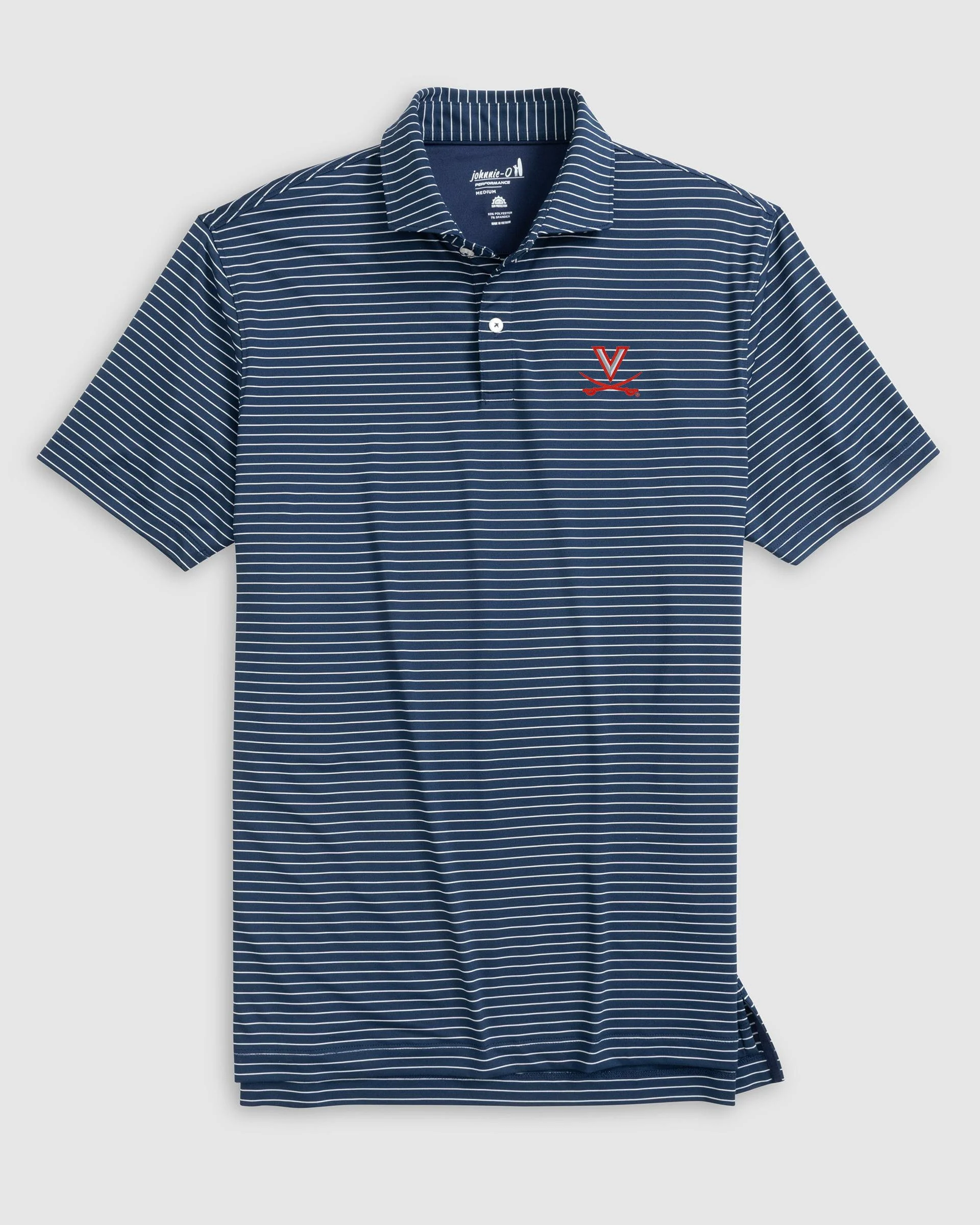 Virginia Beau Striped Performance Jersey Polo