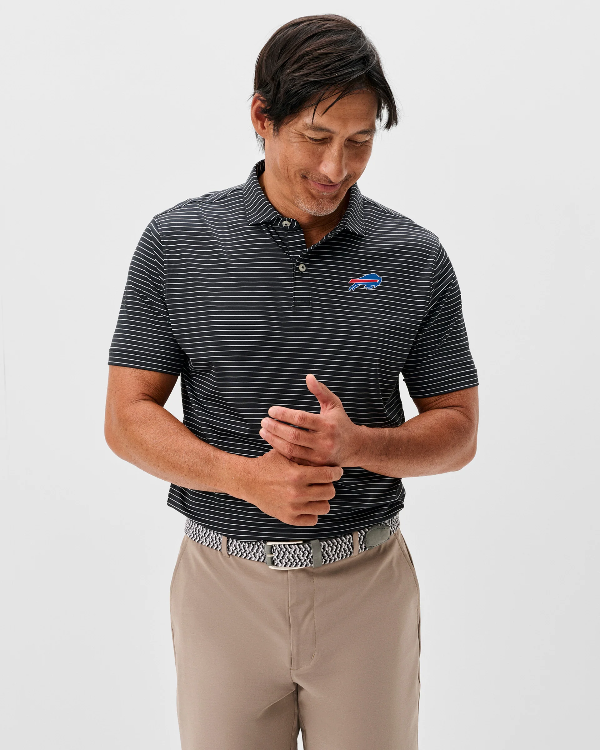 Buffalo Bills Beau Striped Performance Jersey Polo - Image 9