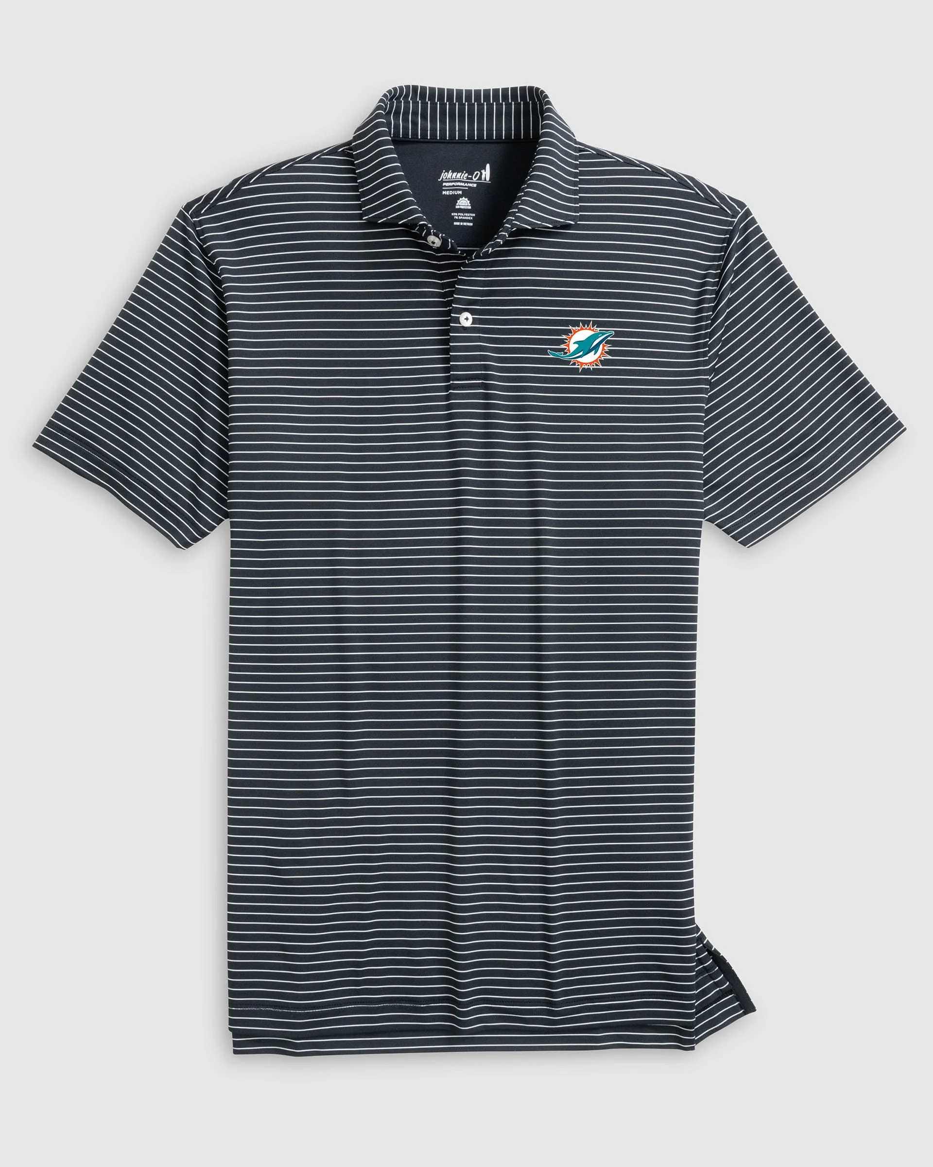 Miami Dolphins Beau Striped Performance Jersey Polo - Image 2