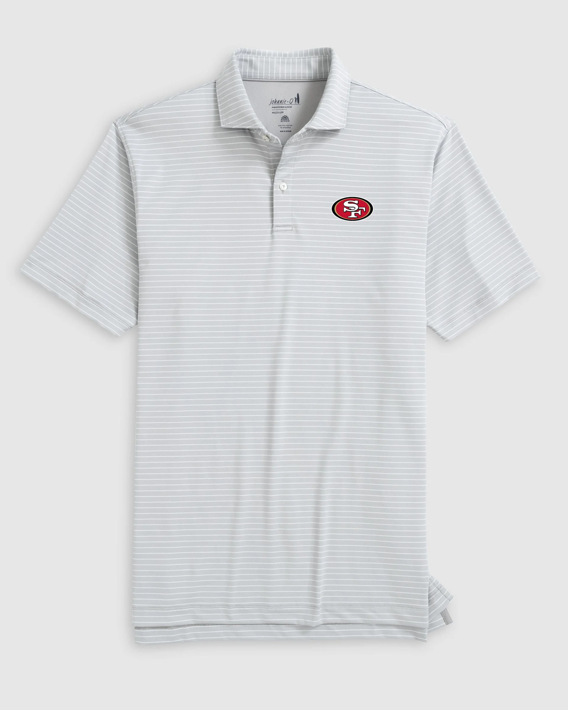 San Francisco 49ers Beau Striped Performance Jersey Polo - Image 3