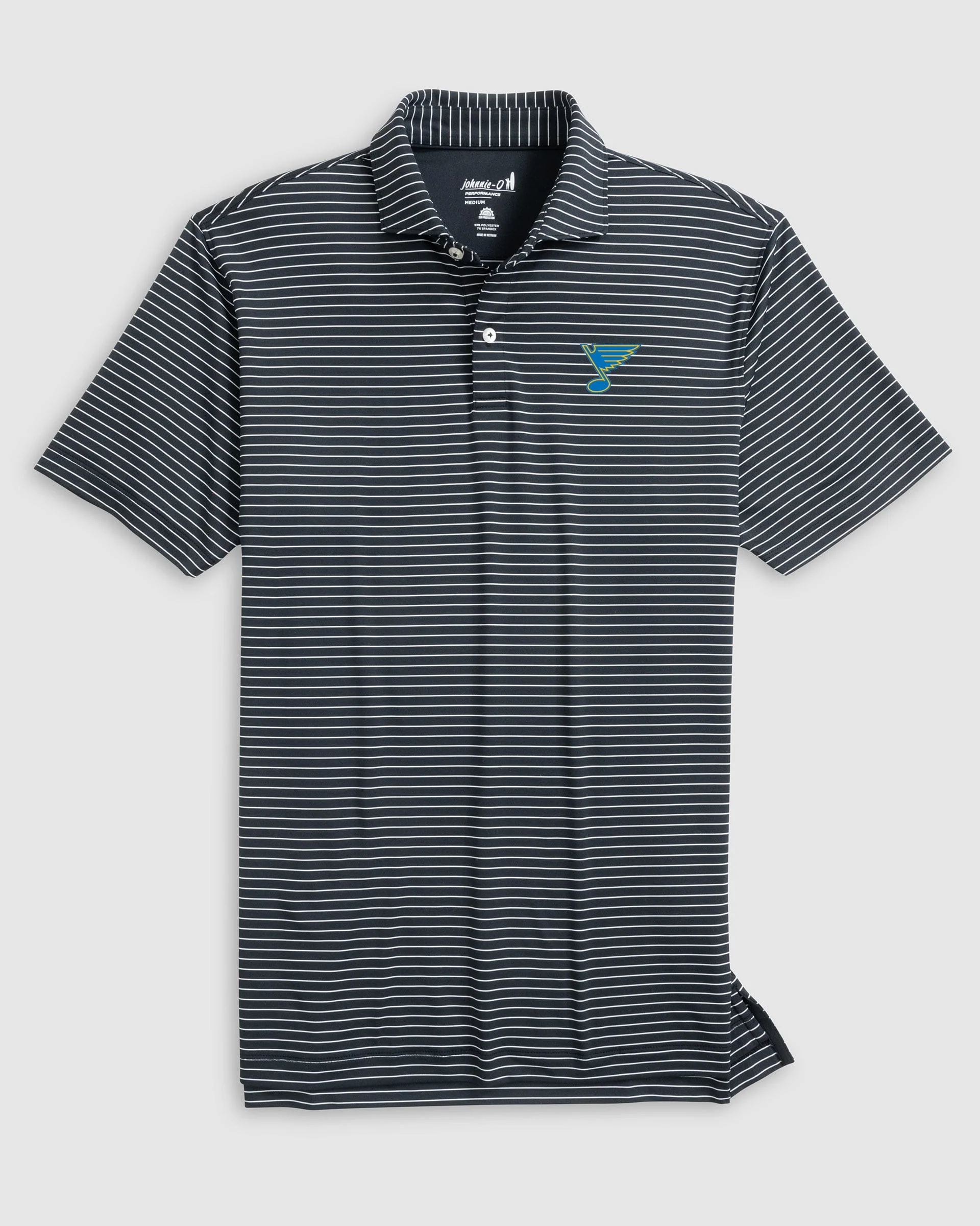 St. Louis Blues Beau Striped Performance Jersey Polo