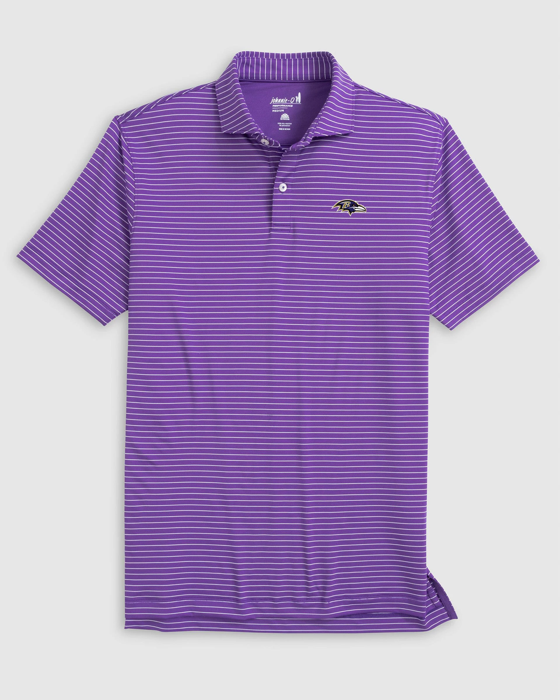 Baltimore Ravens Beau Striped Performance Jersey Polo - Image 2
