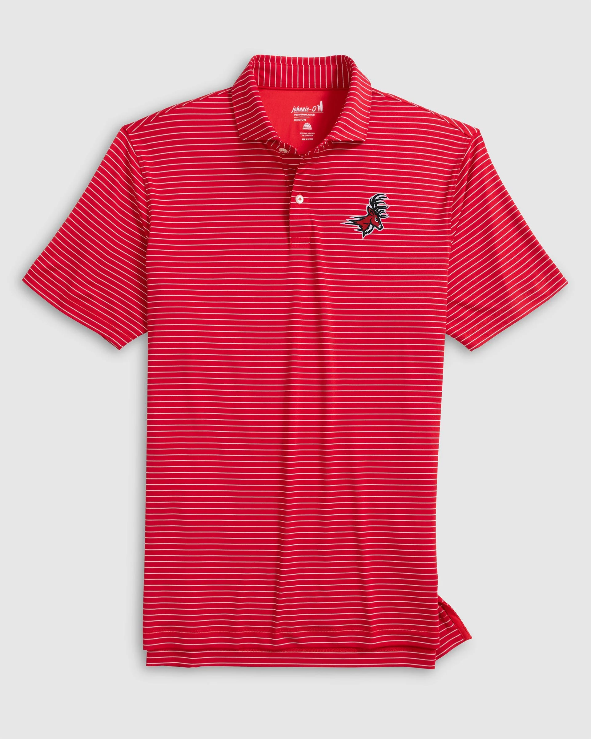 Fairfield Beau Striped Performance Jersey Polo - Stag Logo - Image 2