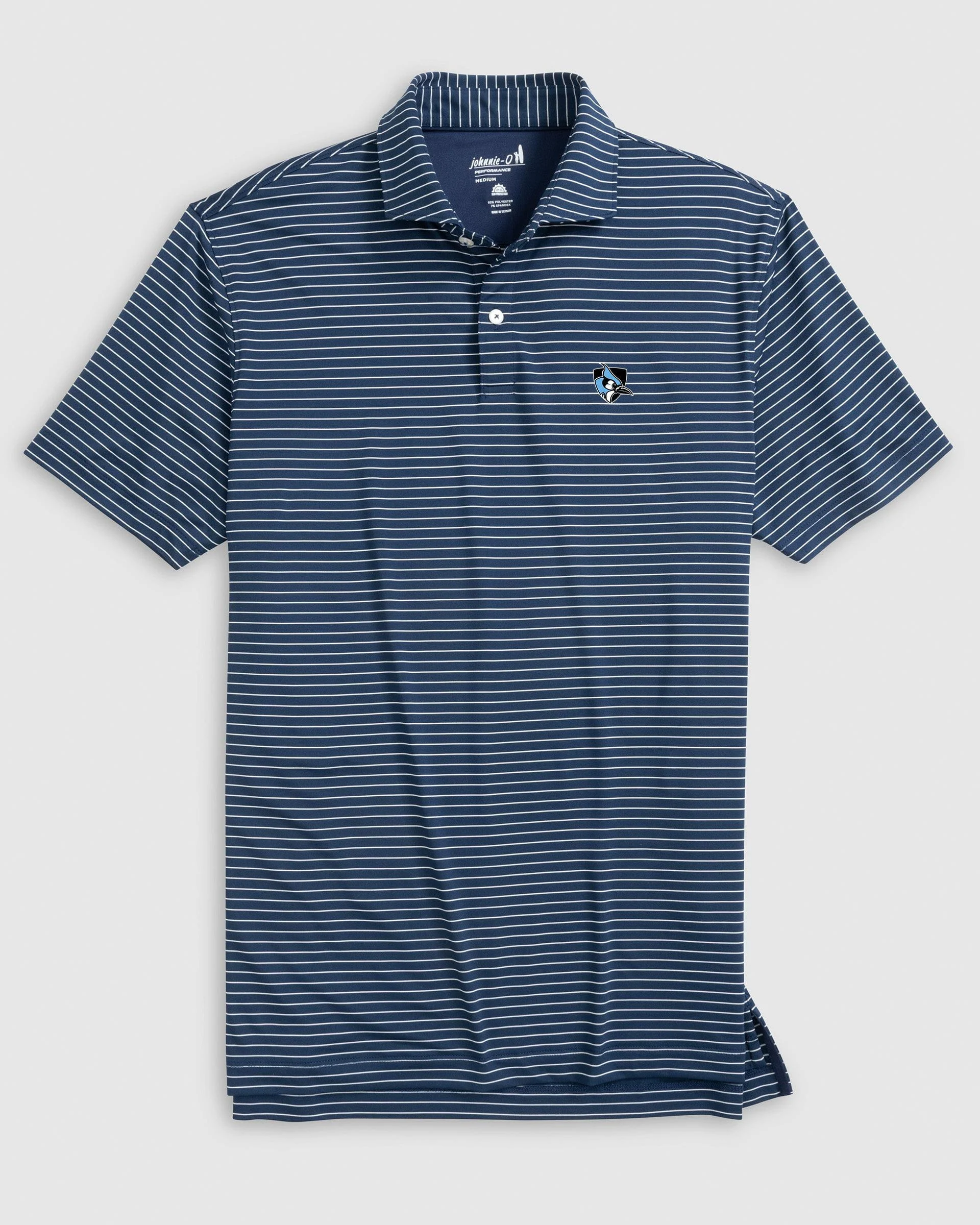 Johns Hopkins Striped Performance Jersey Polo - Athletic Logo - Image 2