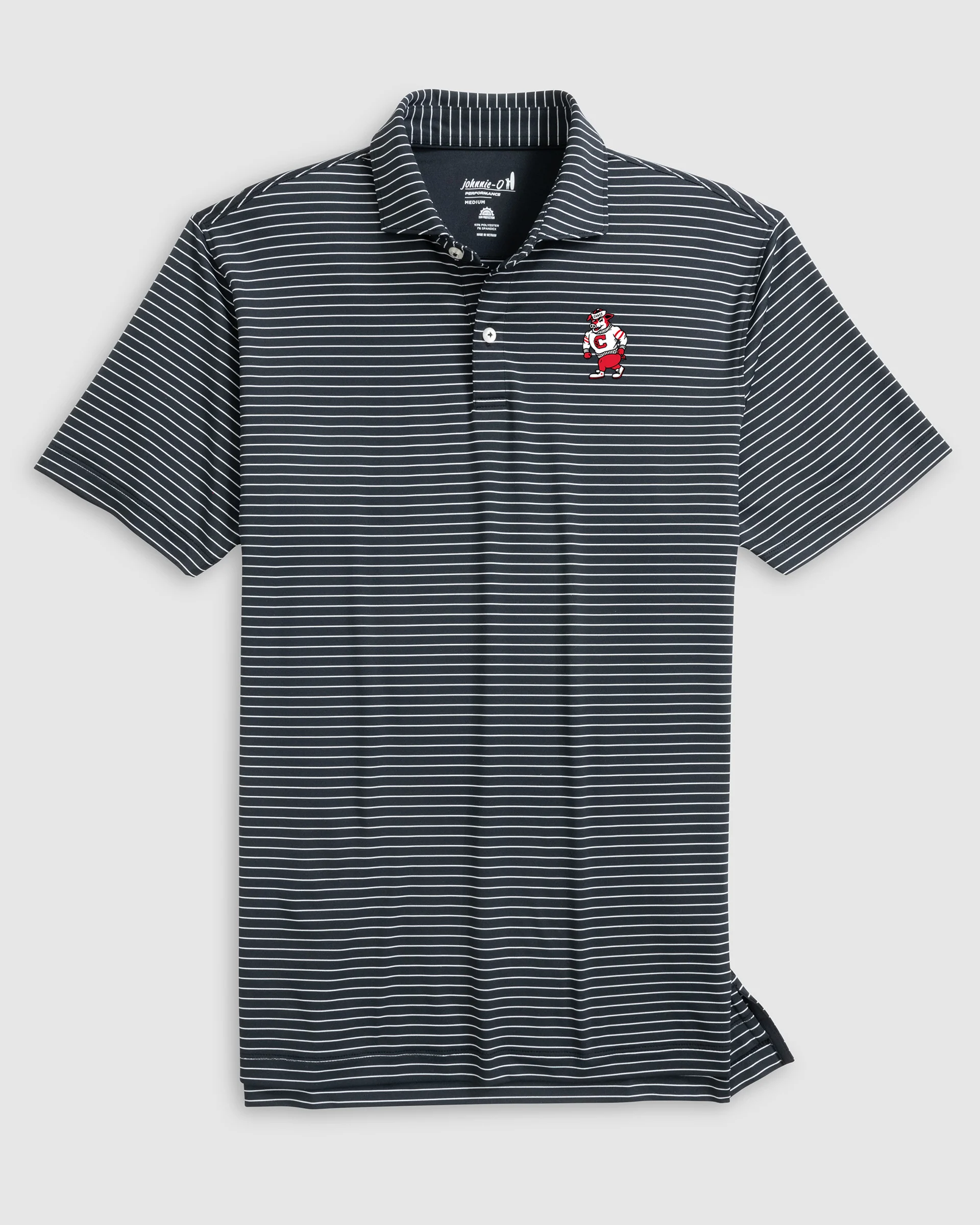 Carolina Hurricanes Beau Striped Performance Jersey Polo - Struttin' Stormy Logo - Image 2