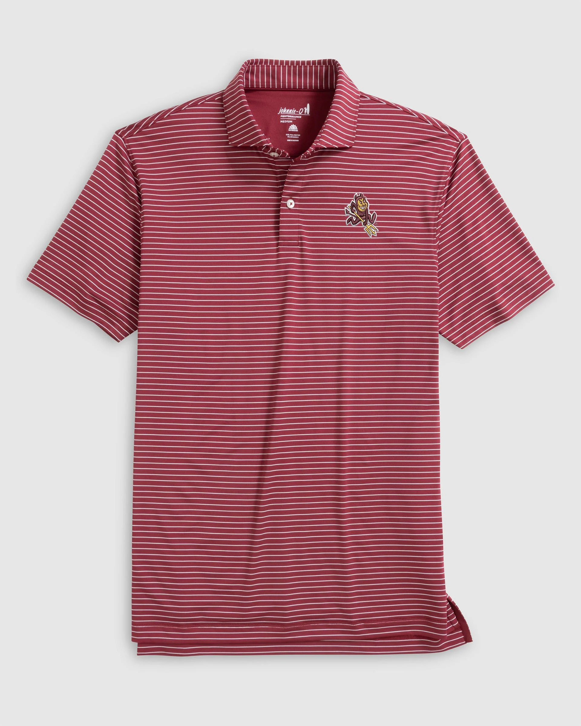 Arizona State University Beau Striped Performance Jersey Polo - Sparky Logo - Image 2