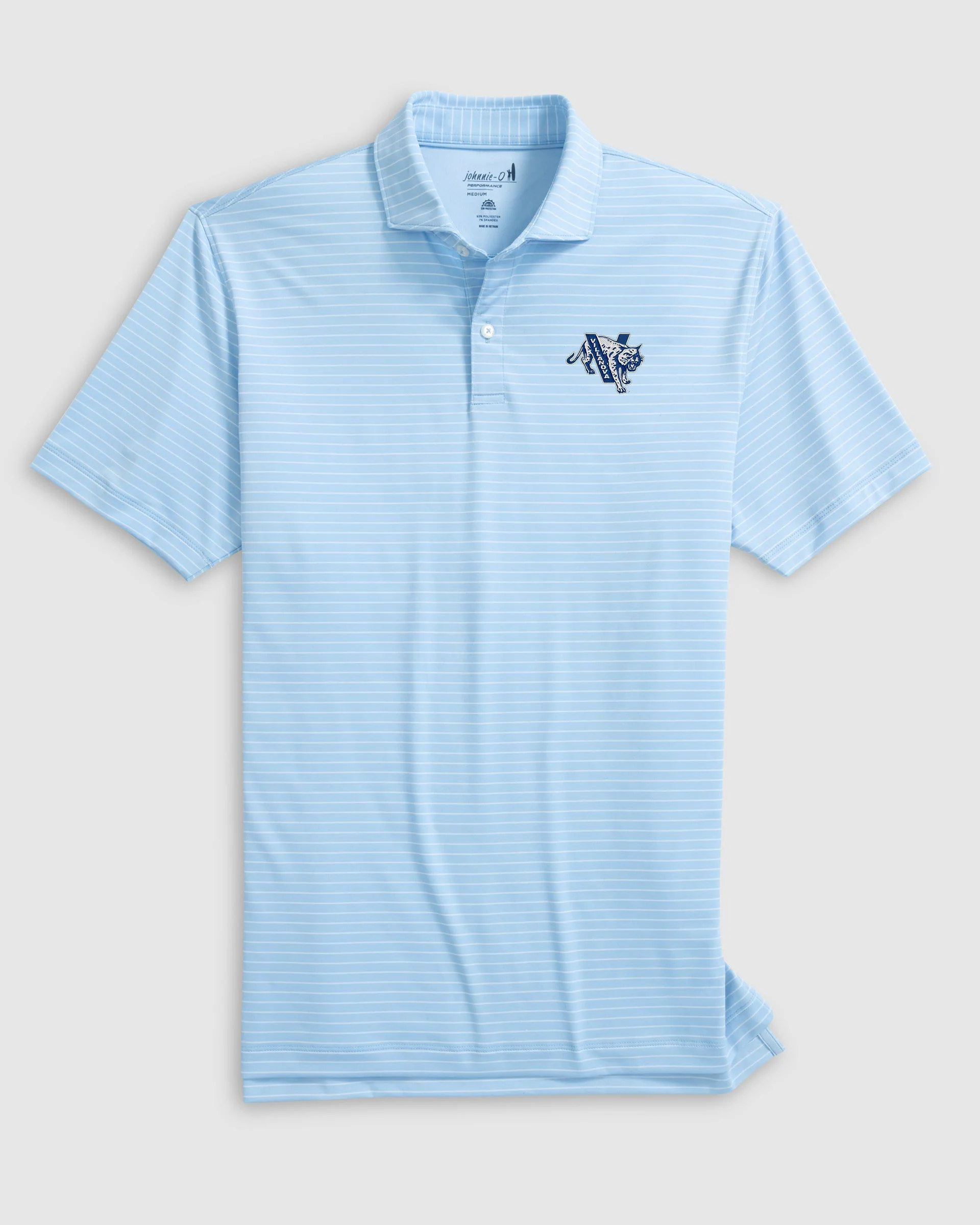 Villanova Beau Striped Performance Jersey Polo - Vault Logo - Image 2