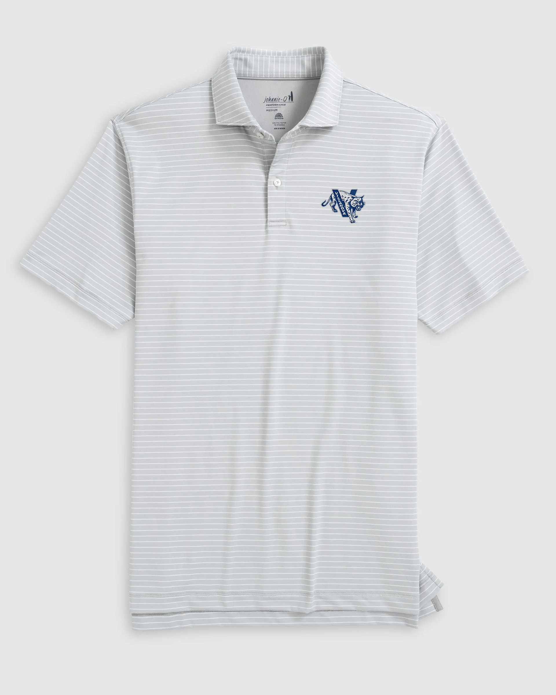 Villanova Beau Striped Performance Jersey Polo - Vault Logo - Image 3