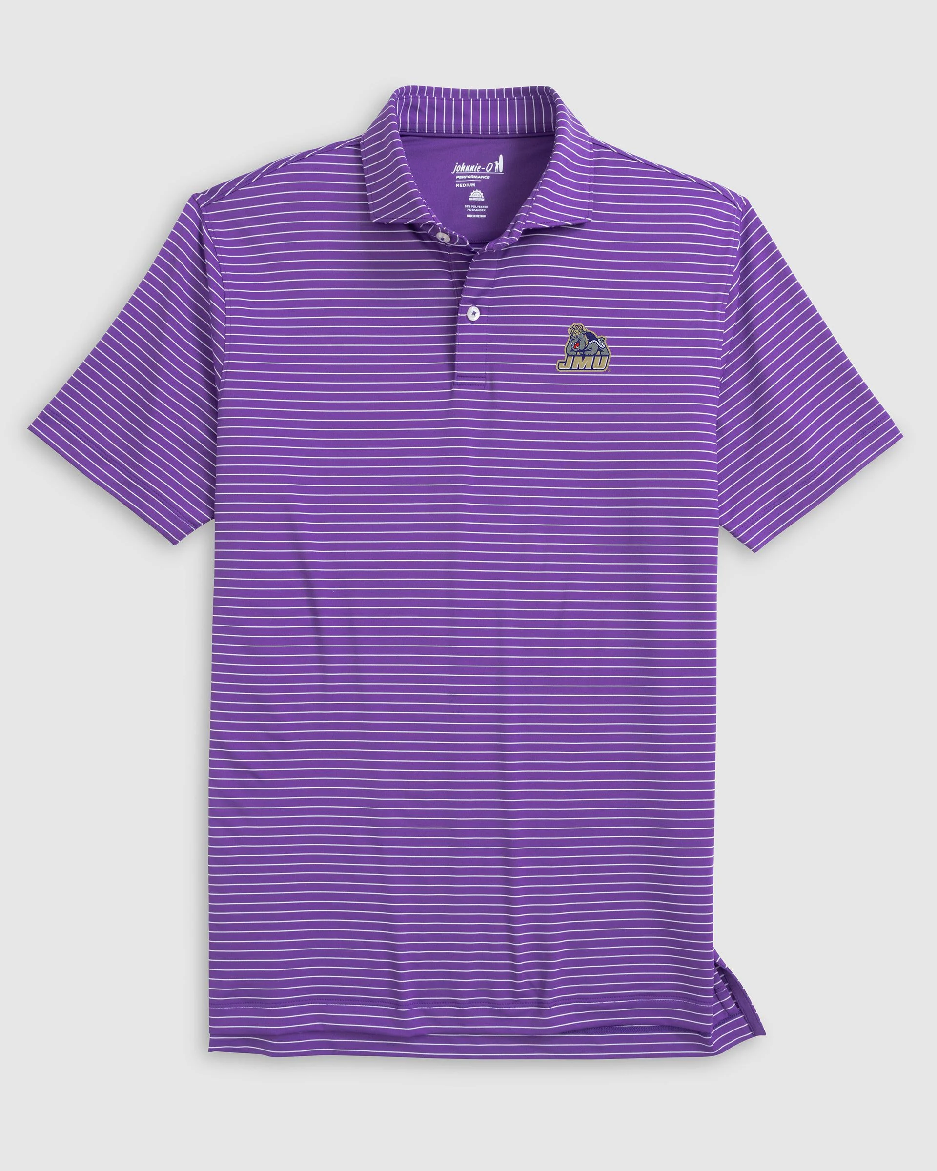 James Madison Beau Striped Performance Jersey Polo - Duke Dog Logo - Image 2