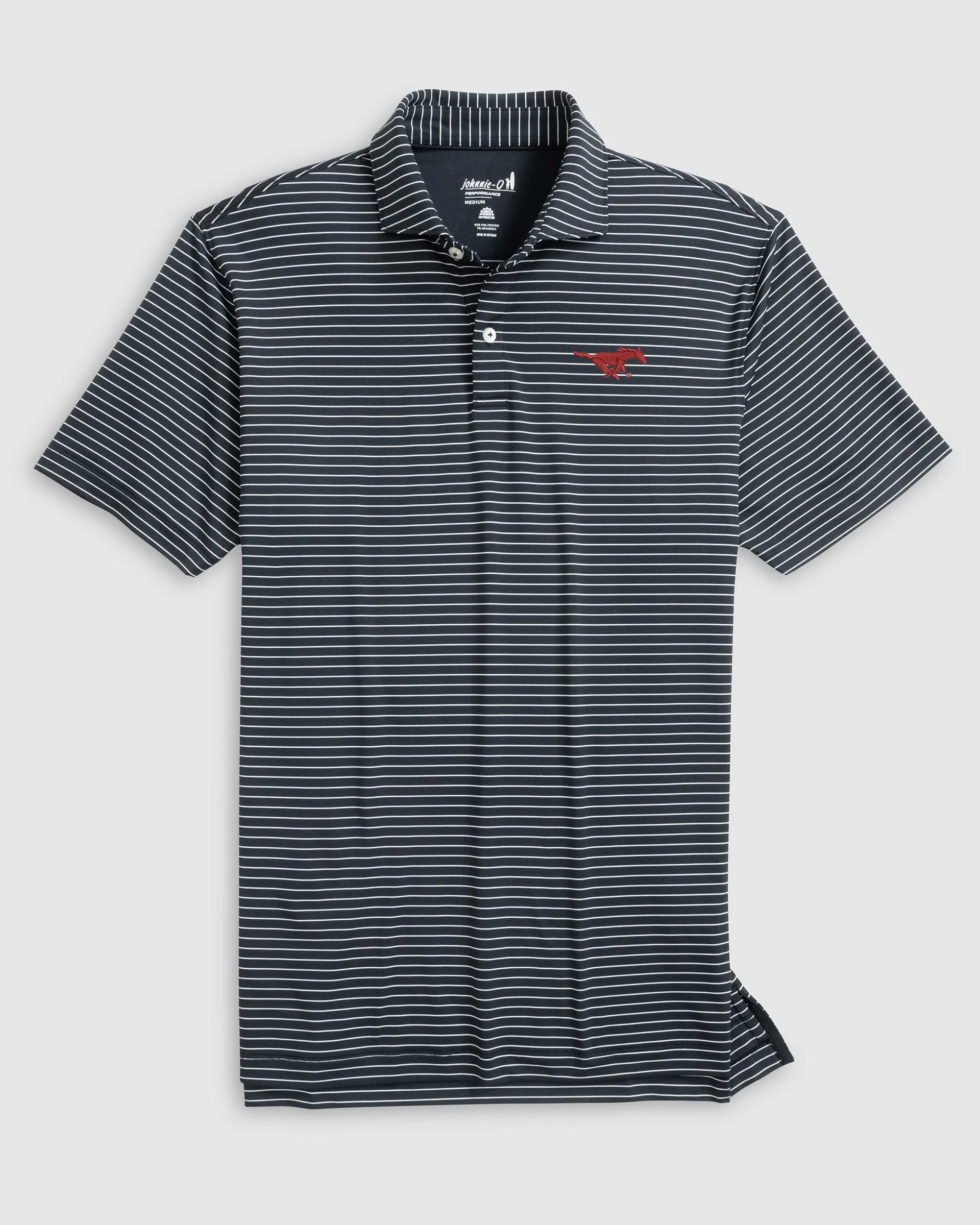 Southern Methodist Beau Striped Performance Jersey Polo