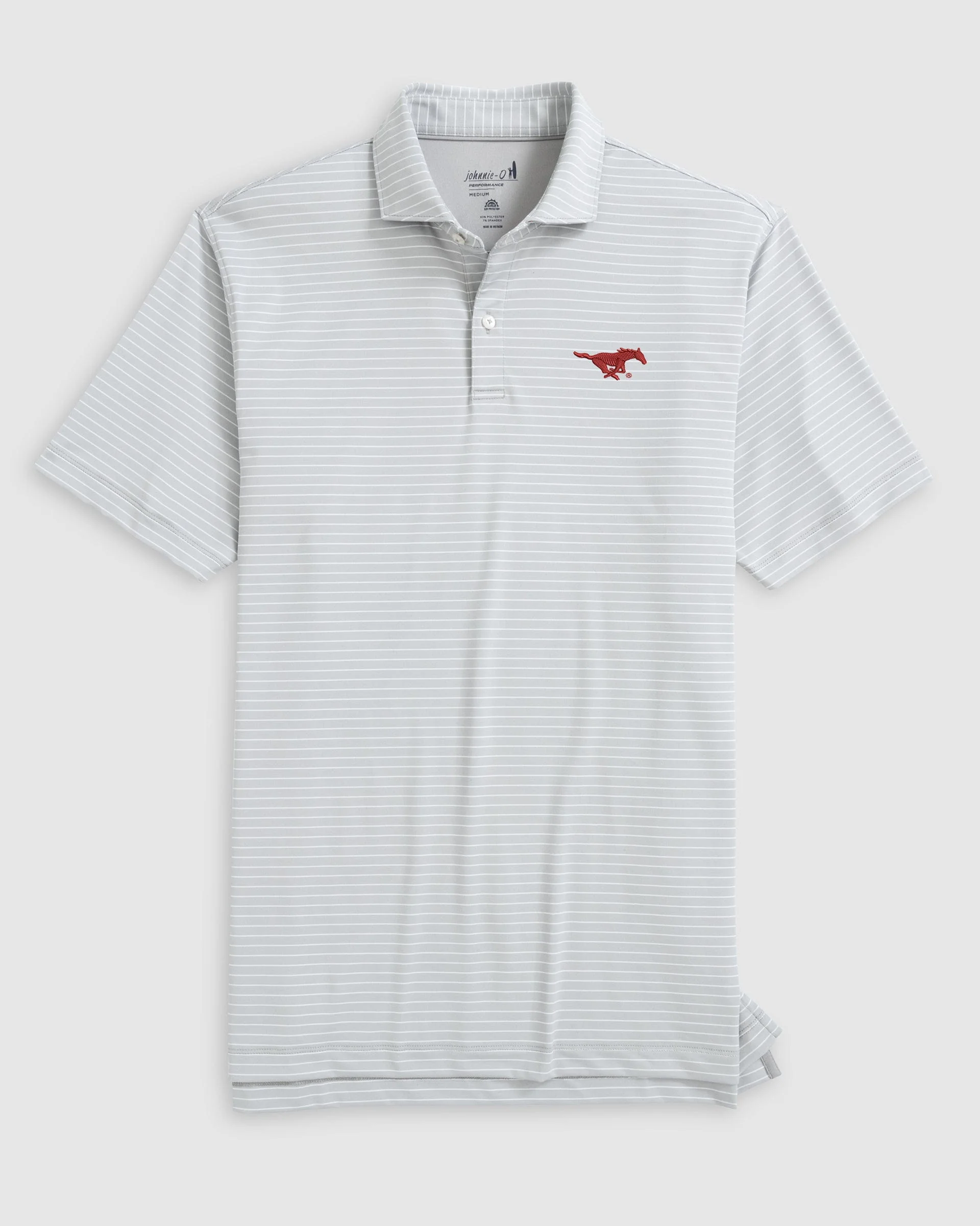 Southern Methodist Beau Striped Performance Jersey Polo - Image 6