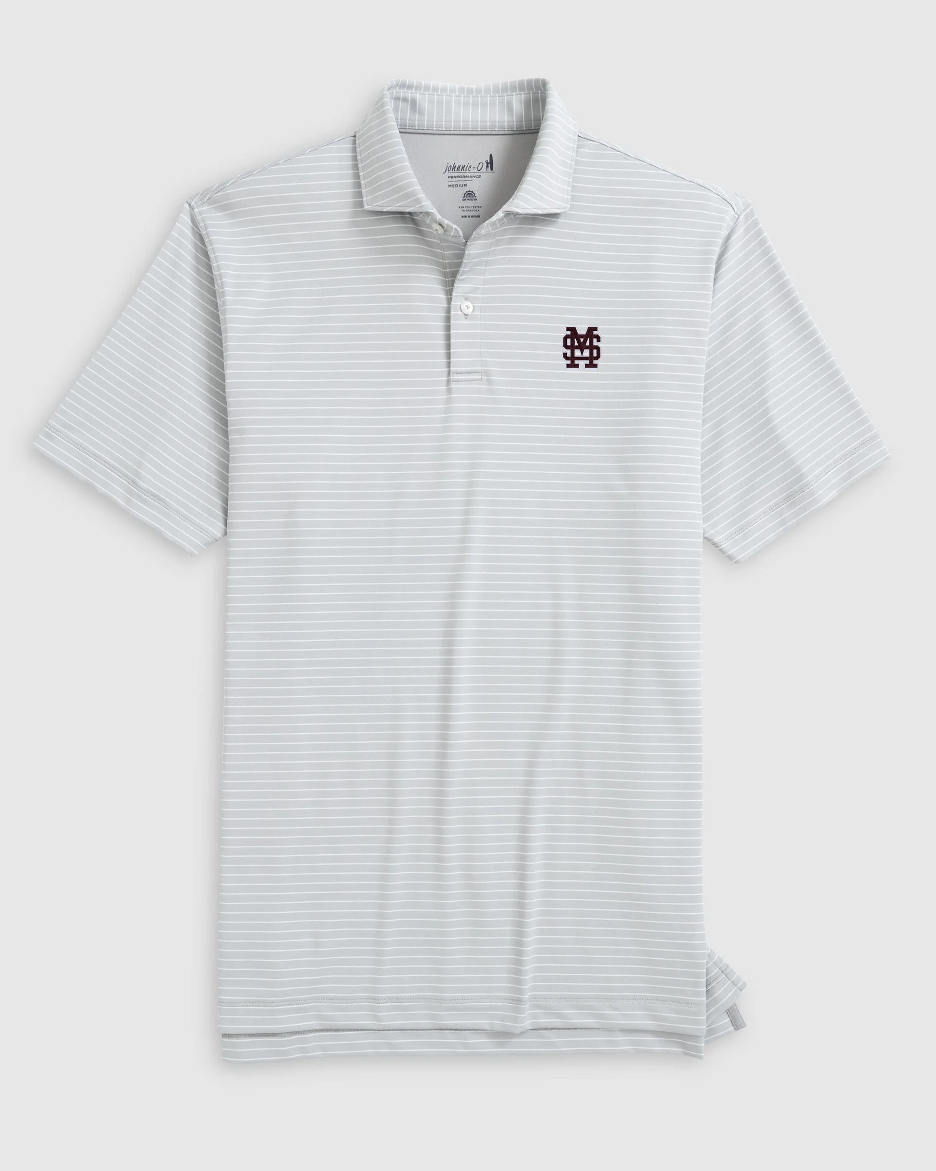 Mississippi State Beau Striped Performance Jersey Polo - Baseball Logo - Image 3