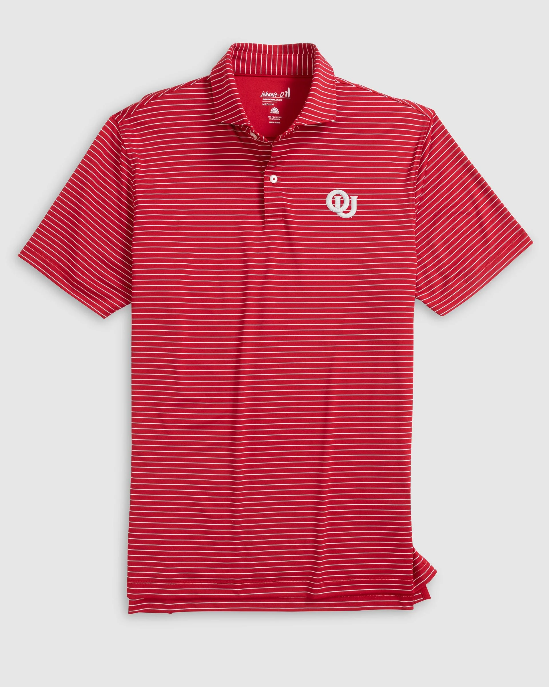 Oklahoma Beau Striped Performance Jersey Polo - Vault Logo - Image 2