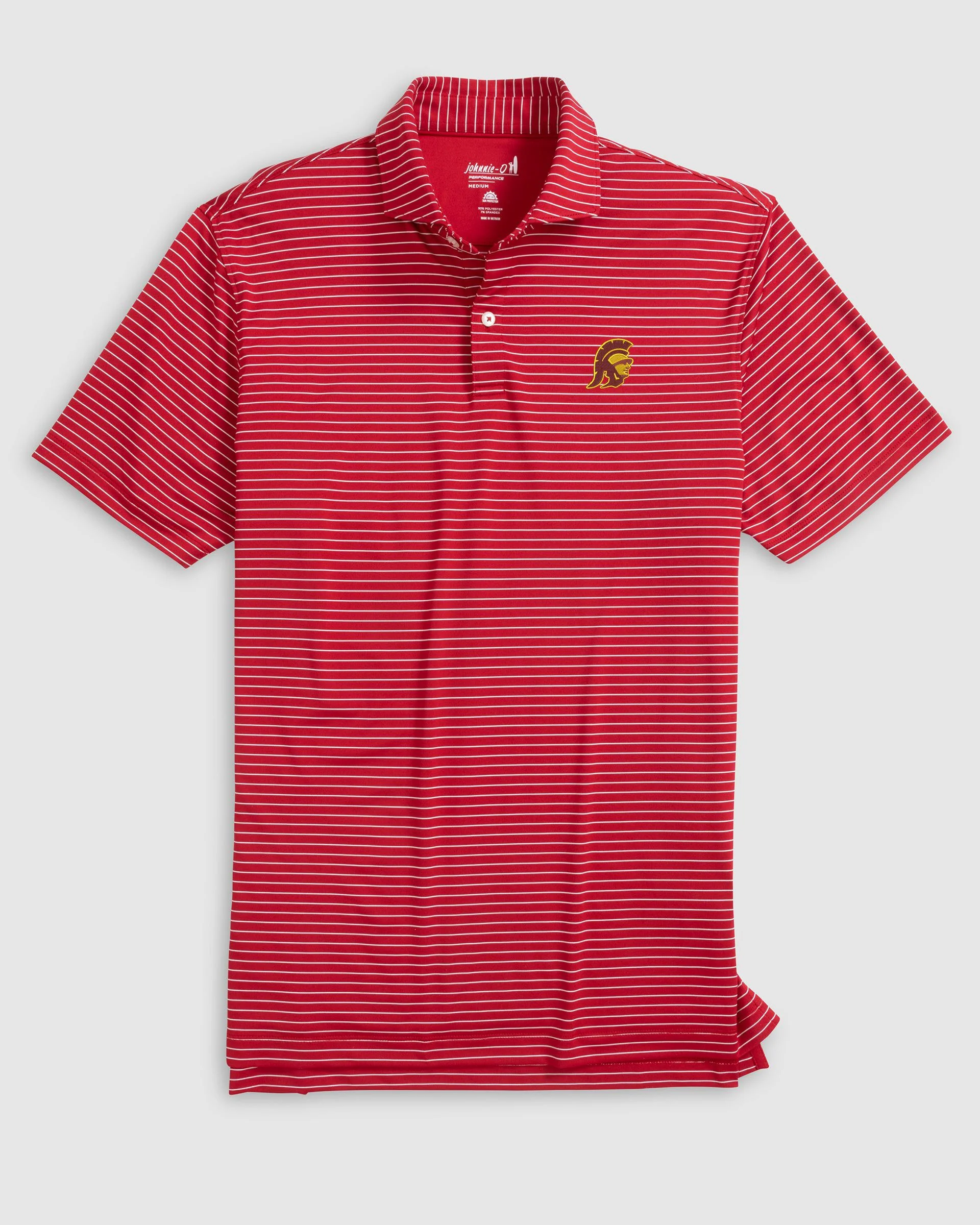 Southern California Beau Striped Performance Jersey Polo - Trojan Logo - Image 2