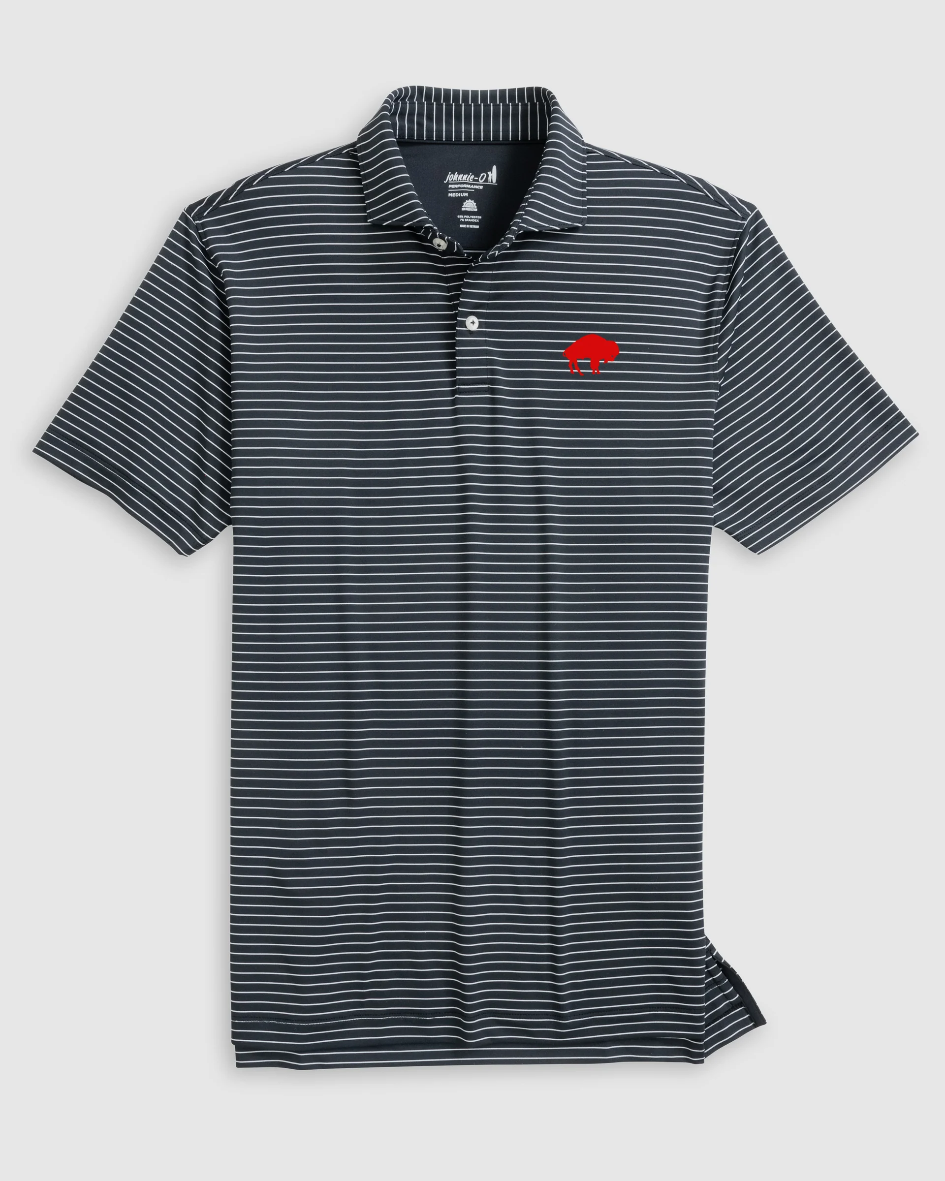 Buffalo Bills Beau Striped Performance Jersey Polo - Classic Logo - Image 2