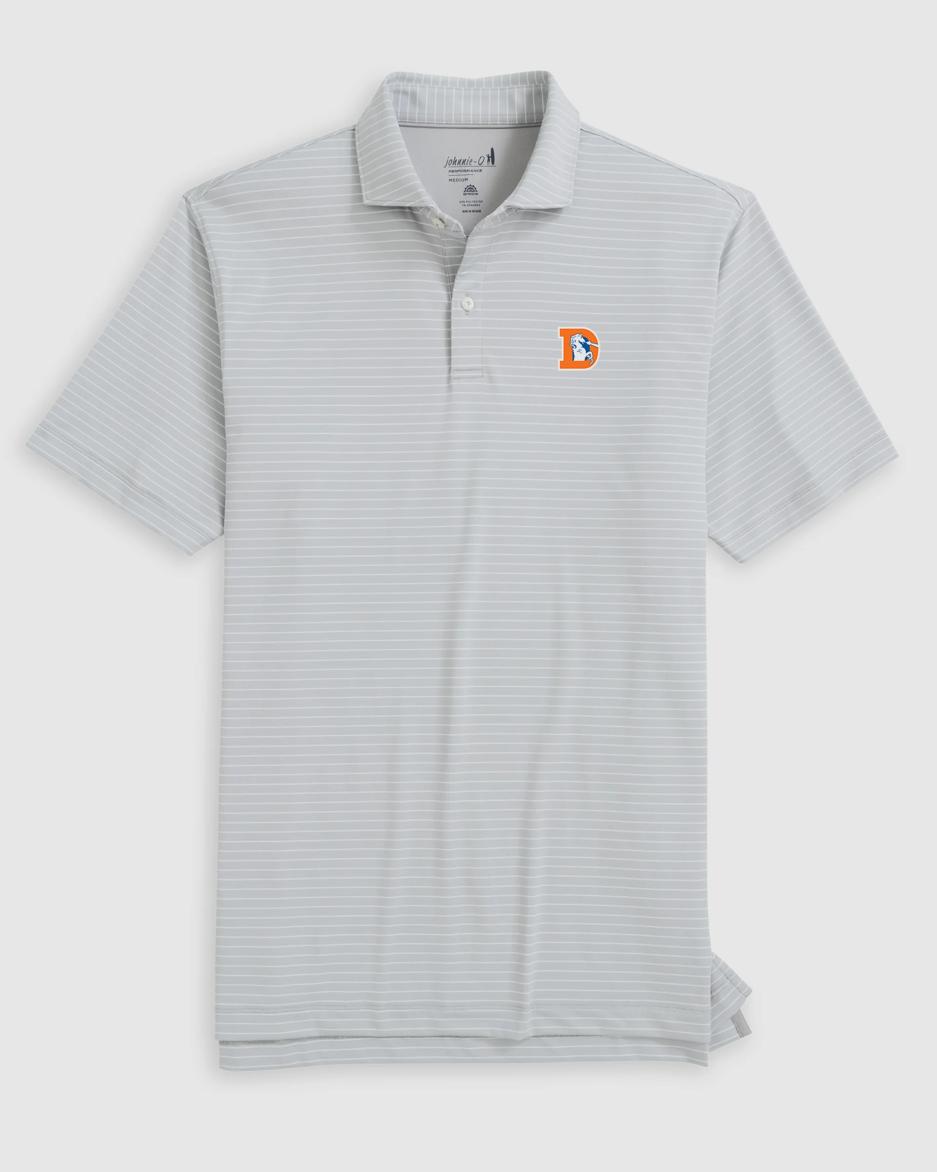 Denver Broncos Beau Striped Performance Jersey Polo - Classic Logo - Image 2