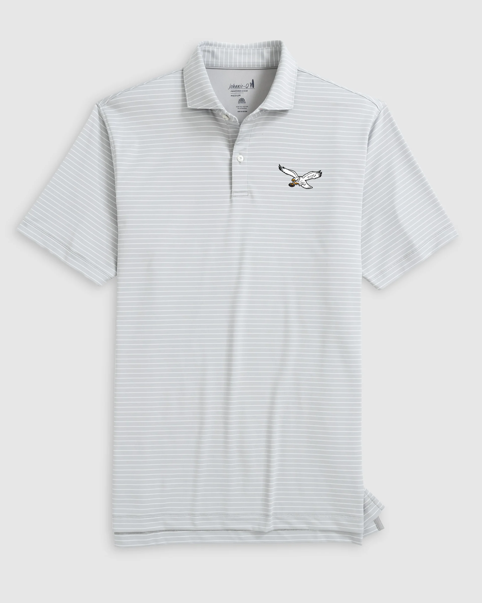 Philadelphia Eagles Beau Striped Performance Jersey Polo - Classic Logo - Image 2