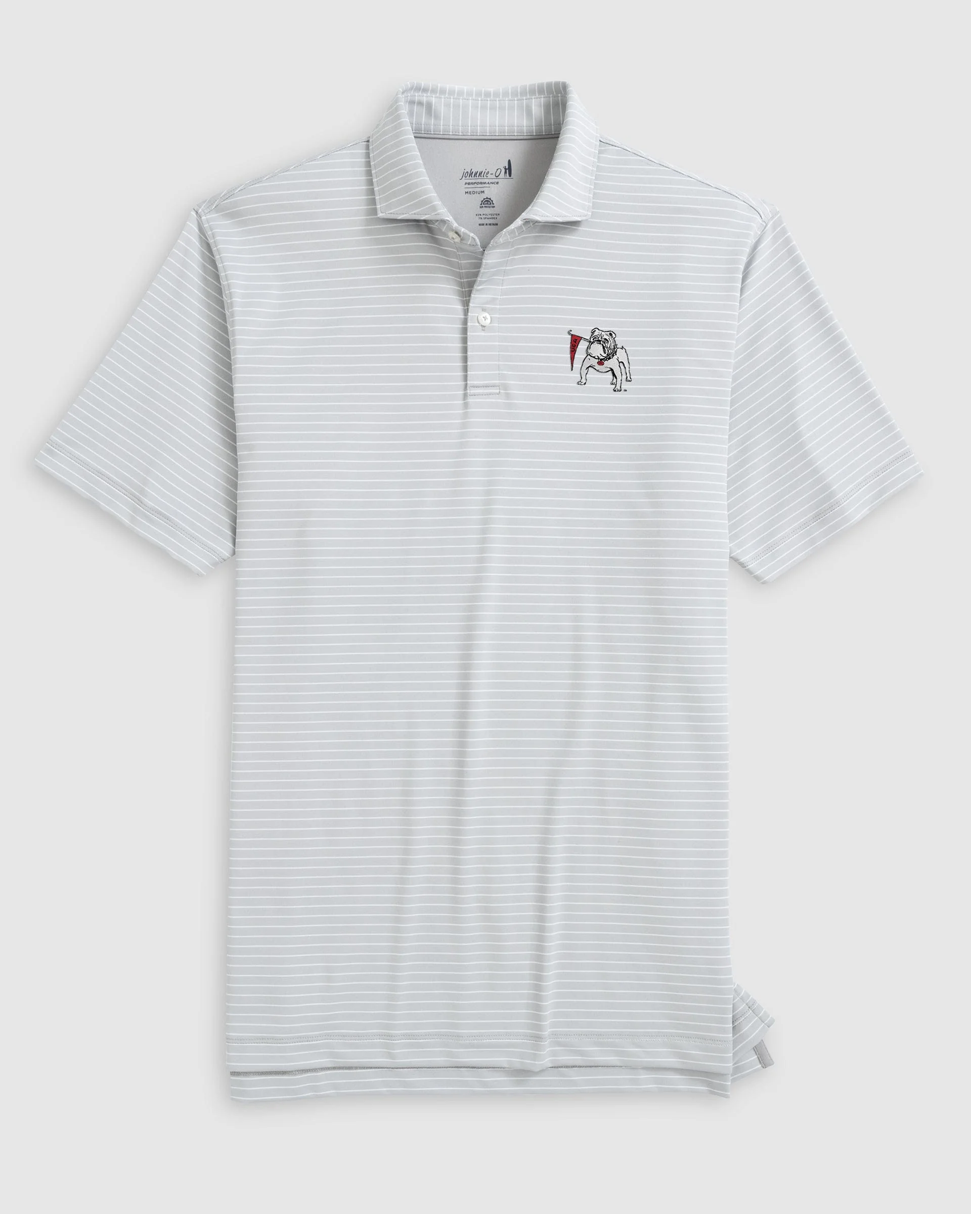 Georgia Beau Striped Performance Jersey Polo - Vintage Logo - Image 3