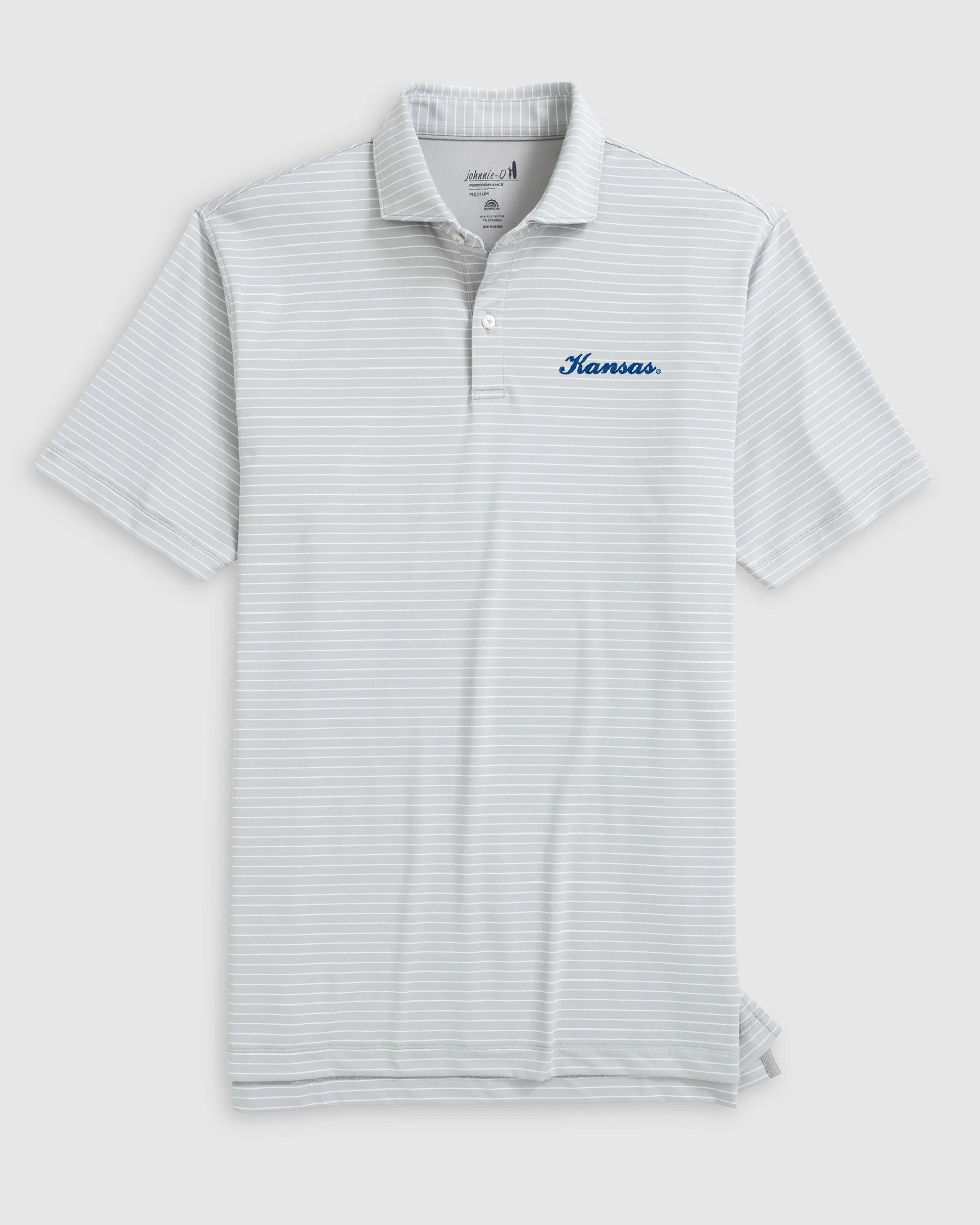 Kansas Beau Striped Performance Jersey Polo - Script Logo - Image 6