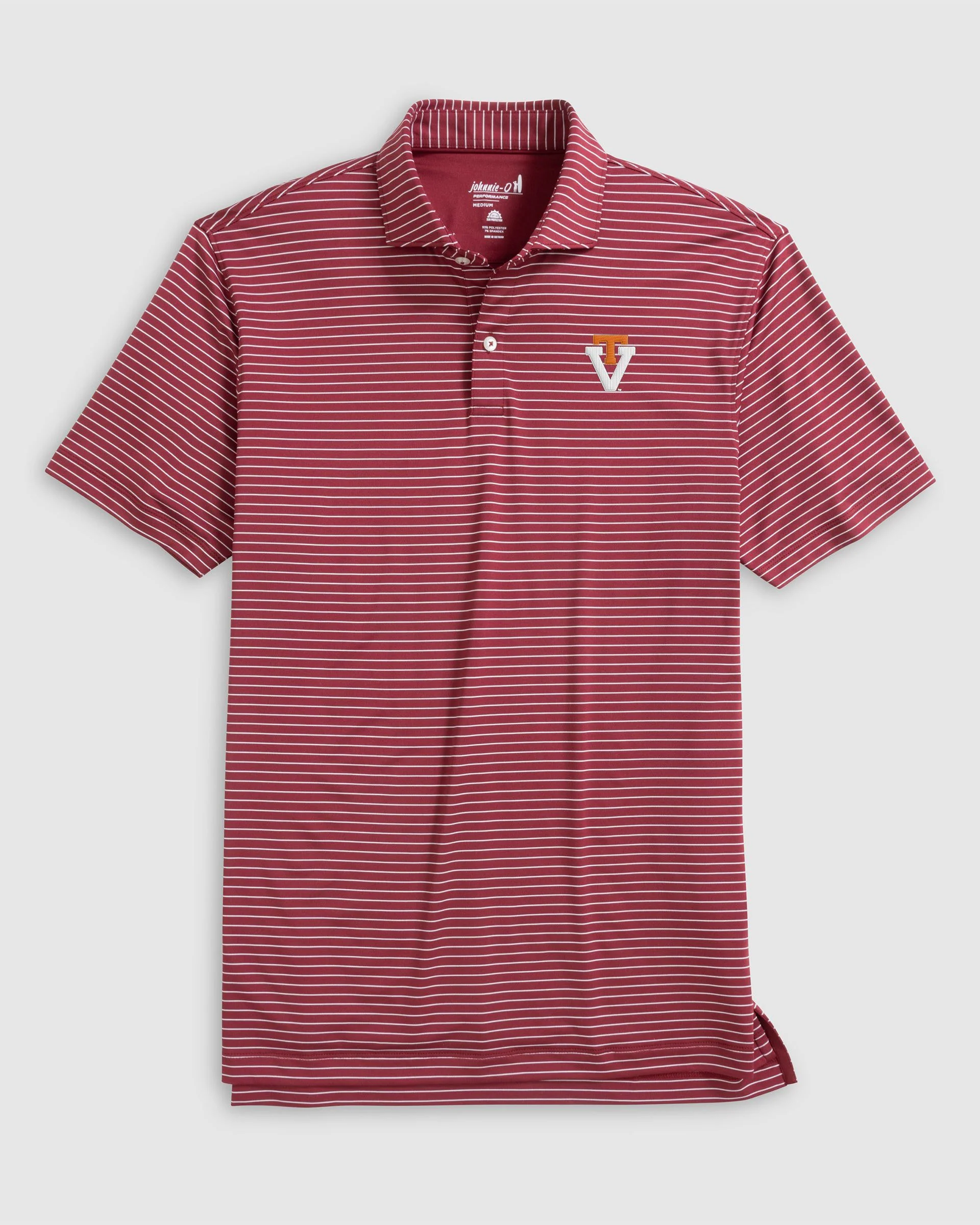 Virginia Tech Beau Striped Performance Jersey Polo - Vault Logo - Image 2