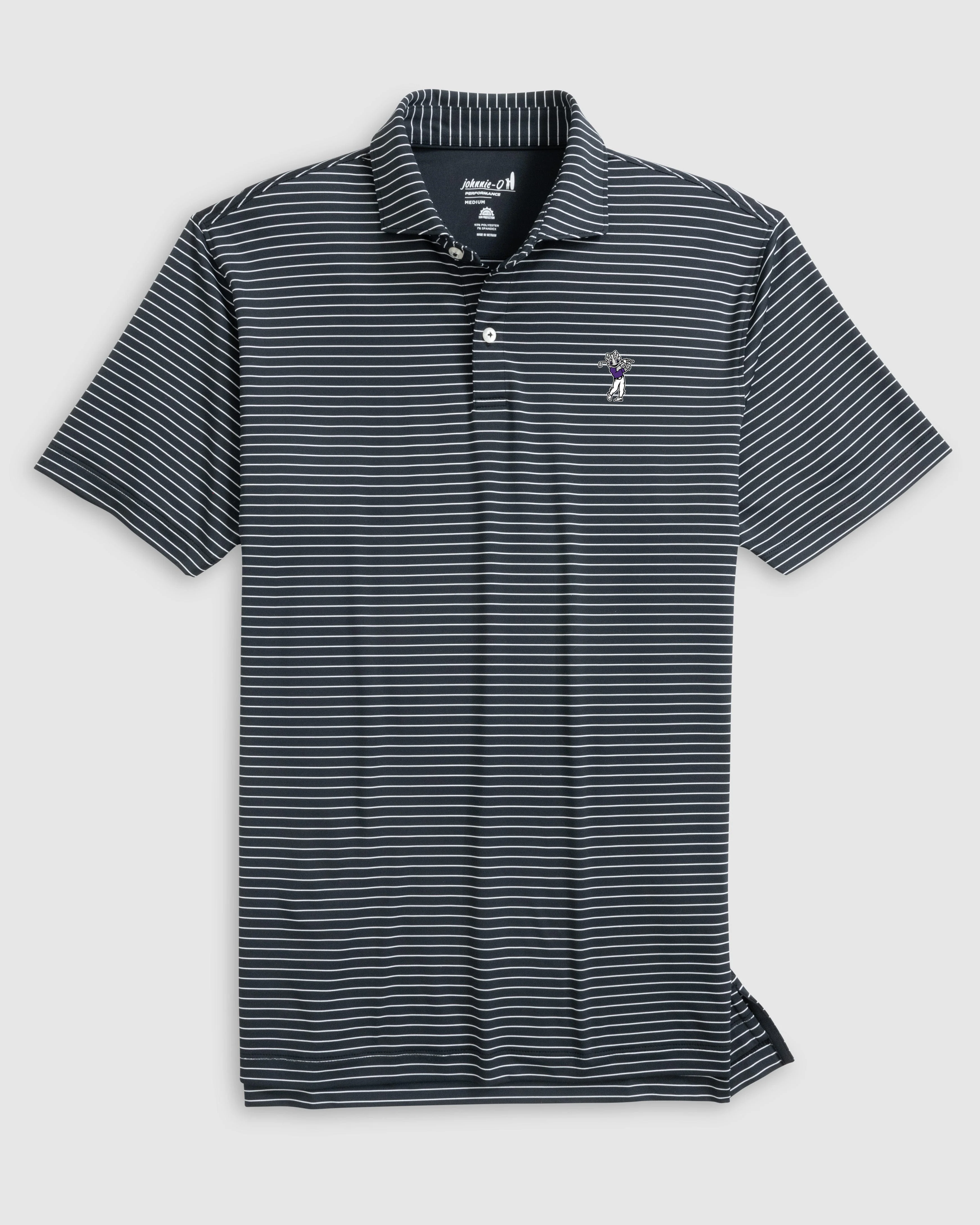Texas Christian Beau Striped Performance Jersey Polo - Golf Logo