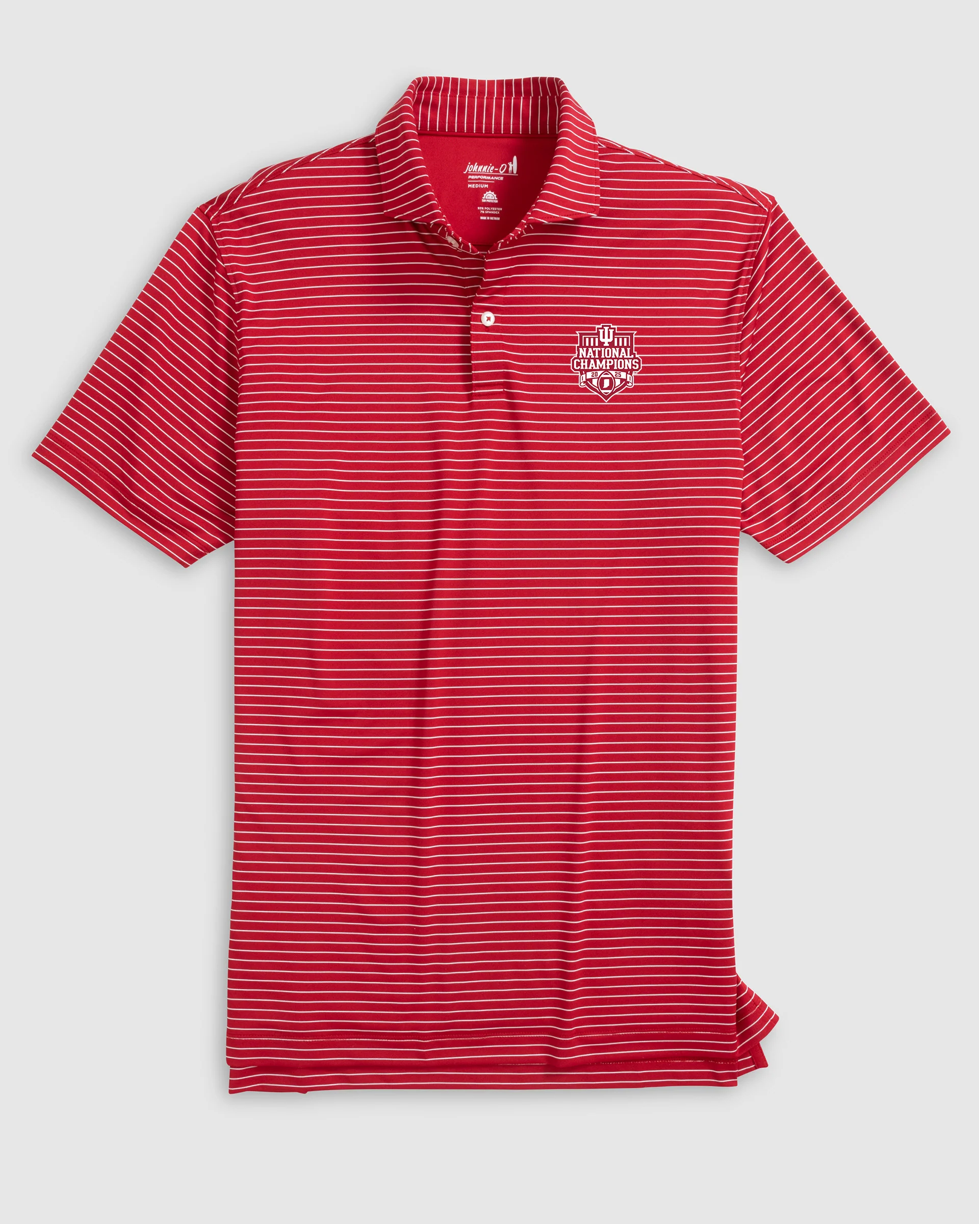 Indiana Beau Striped Performance Jersey Polo - 2025 CFP Champions