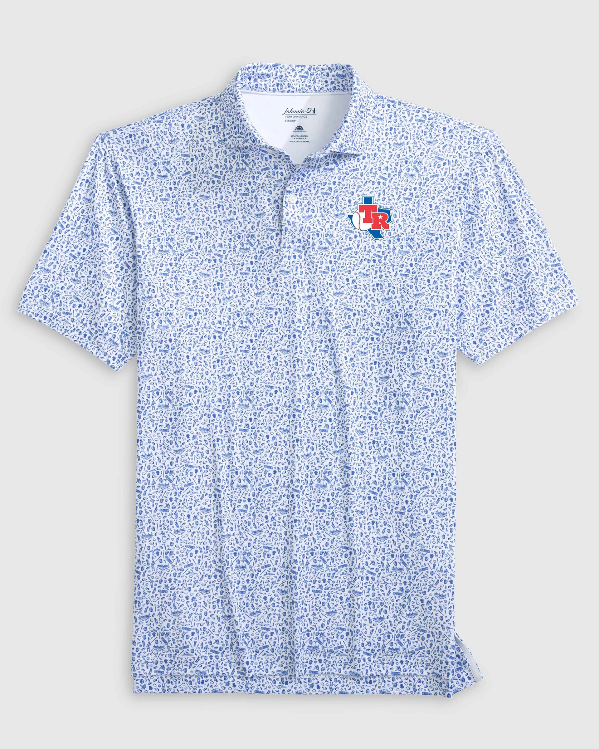 Texas Rangers Rally Cap Performance Polo - Cooperstown Logo
